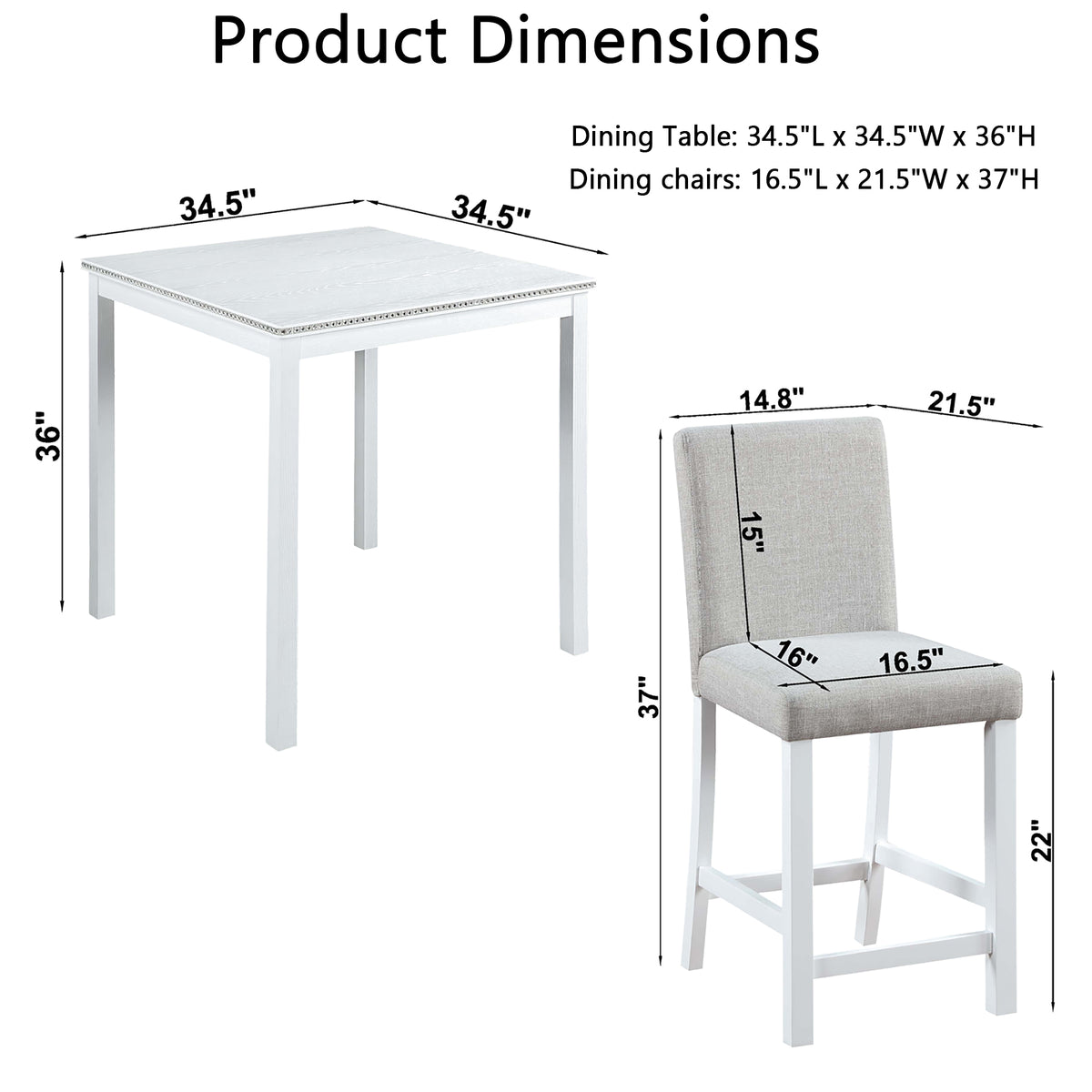 PAPROOS Dining Table Set for 4