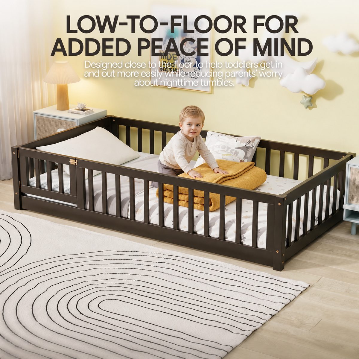 PAPROOS Wood Montessor Floor Bed
