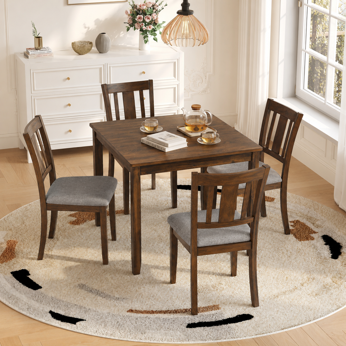PAPROOS Solid Wood Dining Table