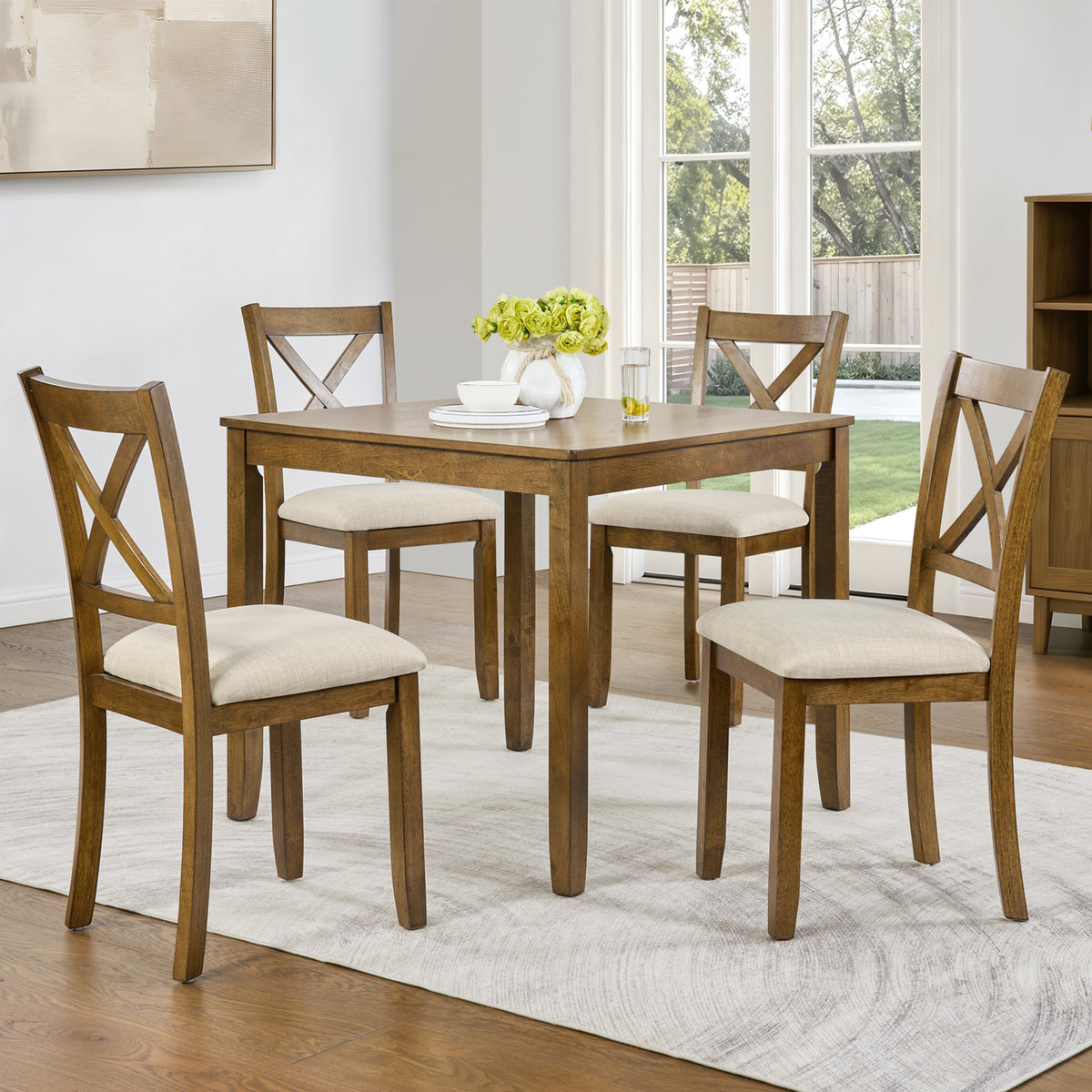 PAPROOS Solid Wood Dining Table