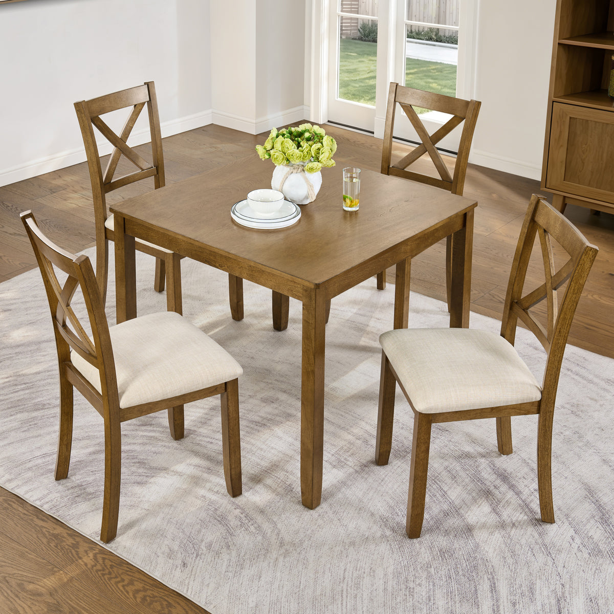 PAPROOS Solid Wood Dining Table