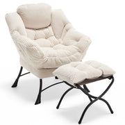PAPROOS Lazy Chair with Foldable Ottoman
