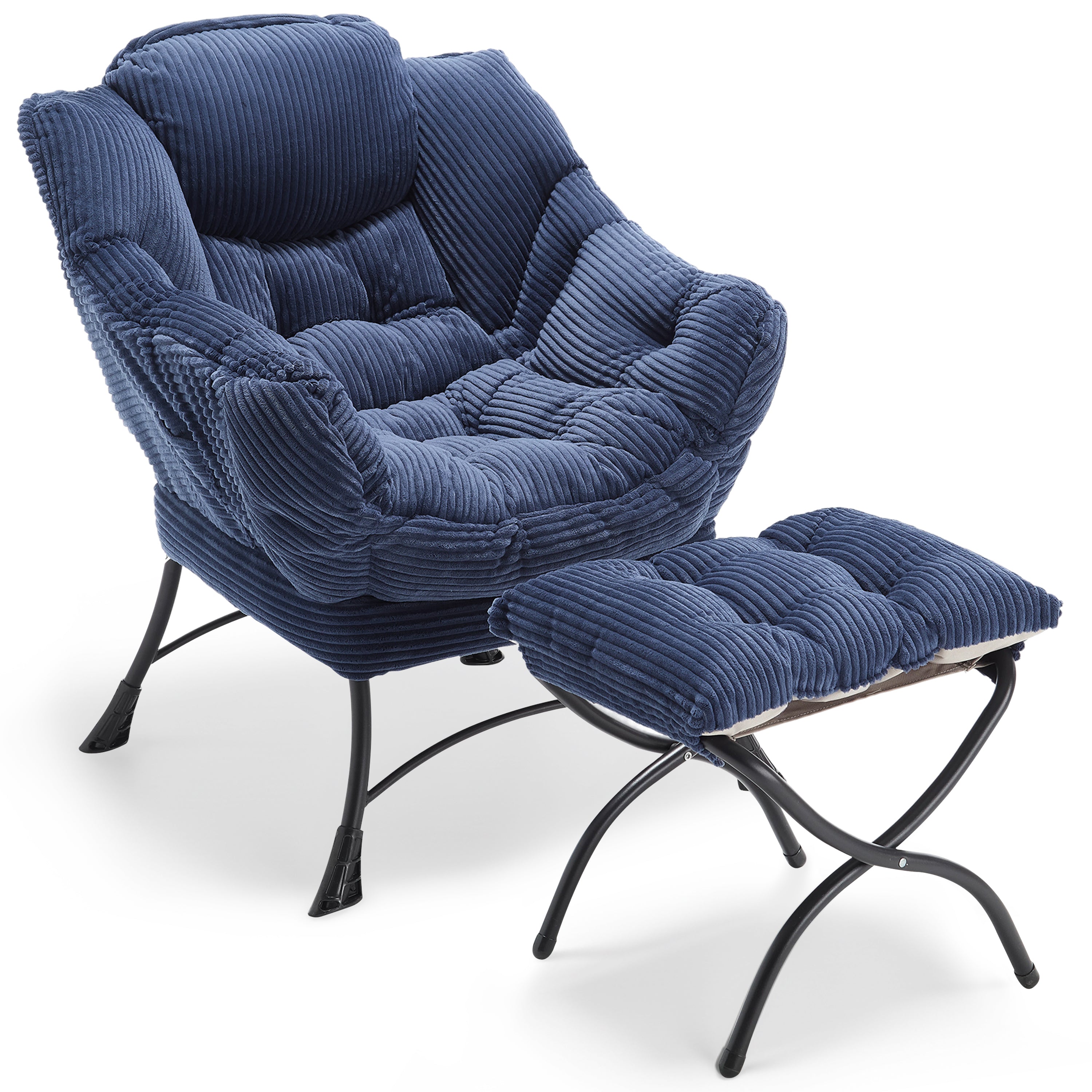 PAPROOS Lazy Chair with Foldable Ottoman
