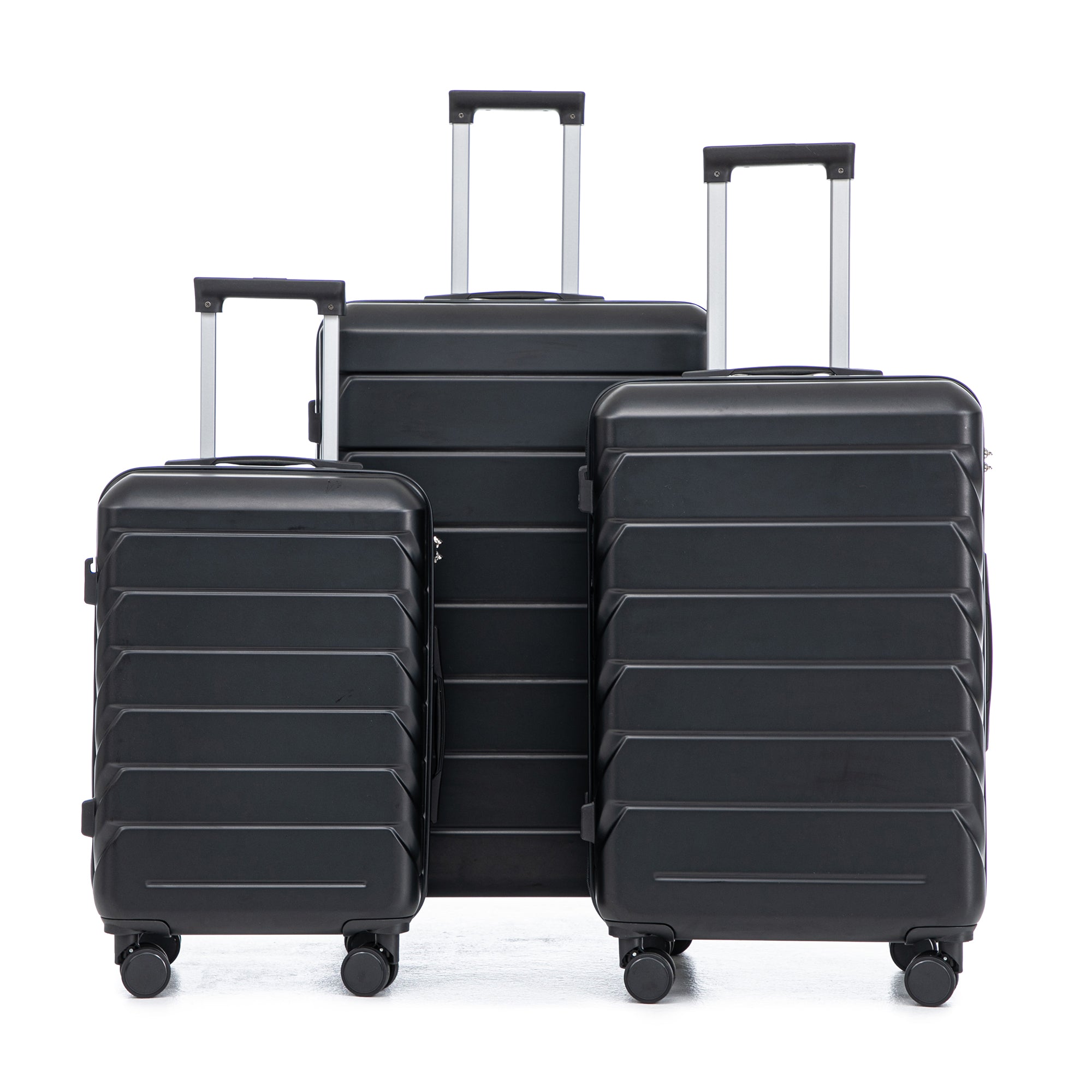 PAPROOS 3 Piece Luggage Set, ABS Carry-on Luggage Set with Spinner Wheels and TSA Lock, Lightweight Hardside Luggage, 20/24/28 Inch Rolling Suitcase Set for Travel Business Trip, Beige