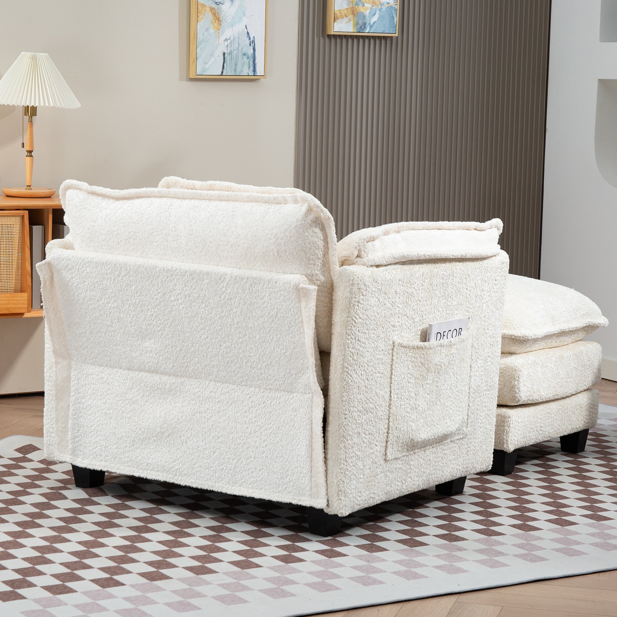 PAPROOS Chenille Upholstered Accent Chair