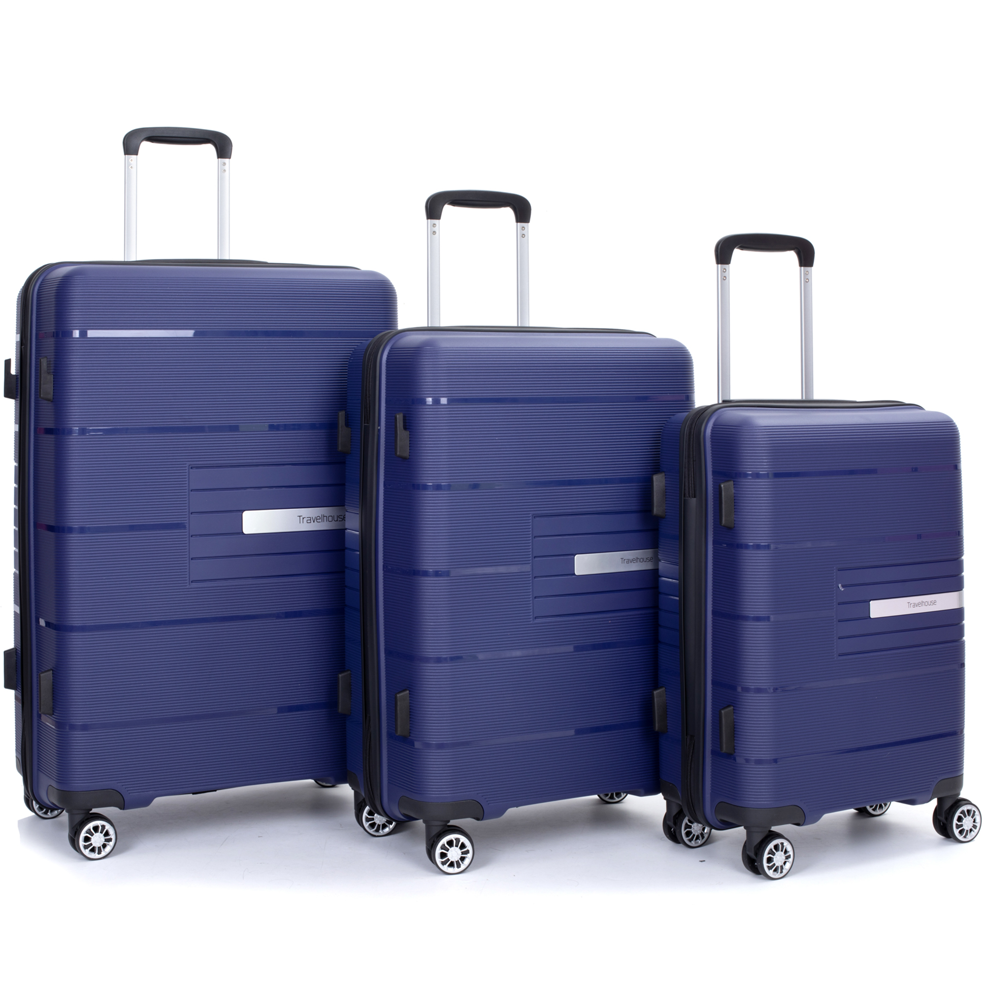 PAPROOS 3 Piece Luggage Set, 20" 24" 28" Hardside Luggage Set with Double Spinner Wheels and TSA Lockr