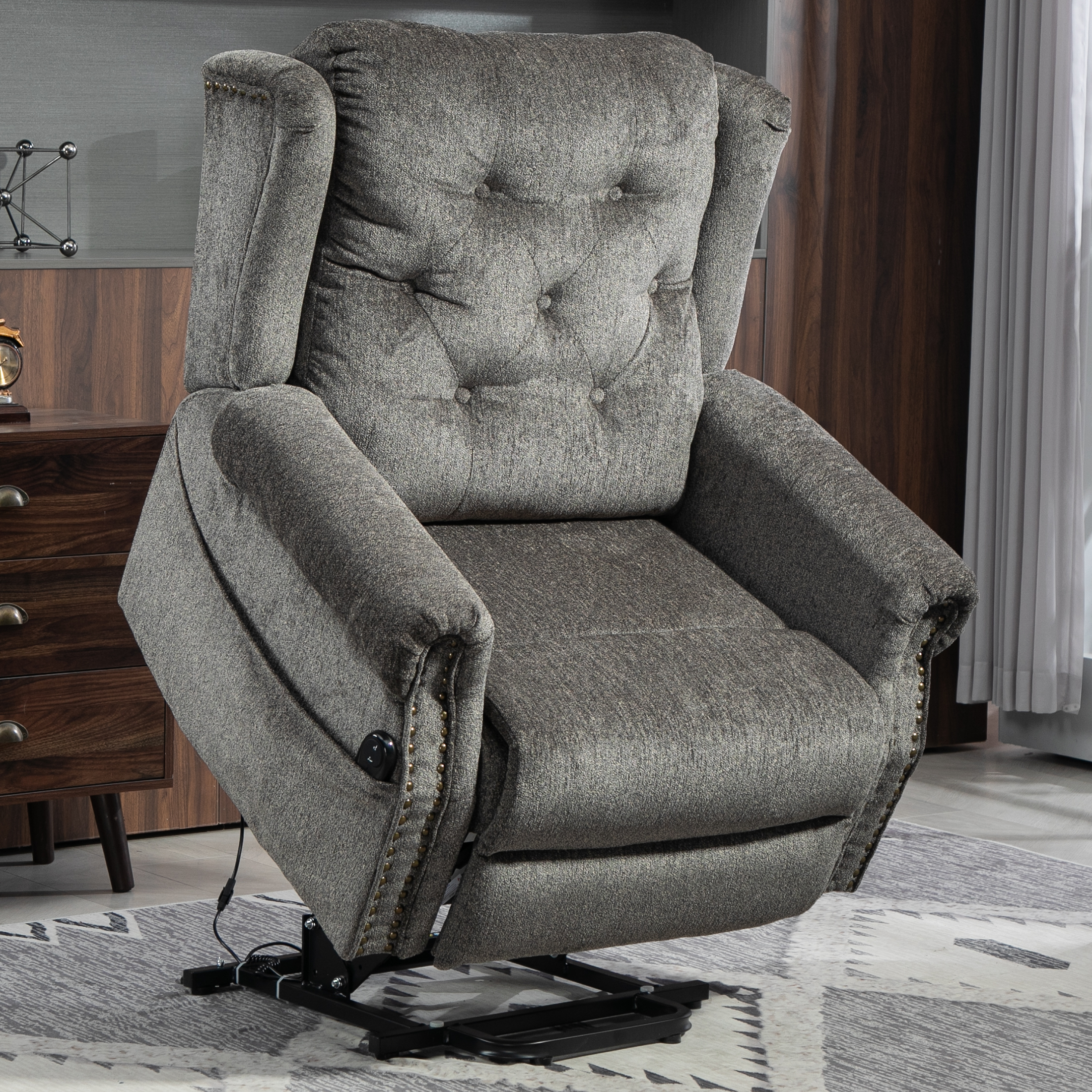 PAPROOS Recliner Chair, Electric Power Lift Recliner with Heat Therapy and Massage Function