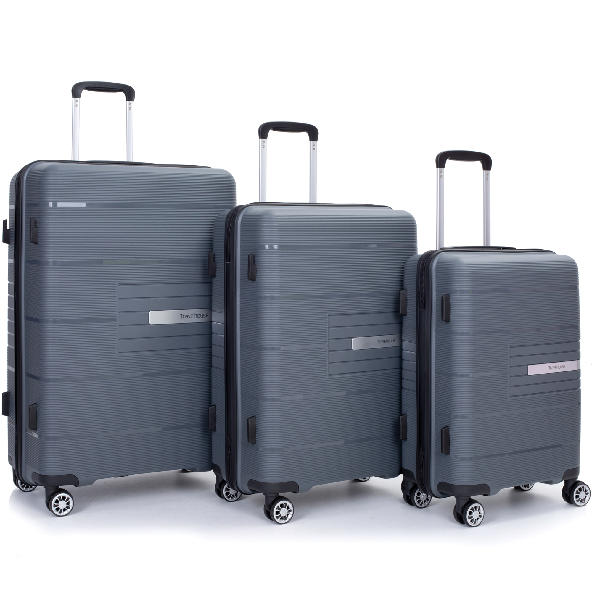 PAPROOS 3 Piece Luggage Set, 20" 24" 28" Hardside Luggage Set with Double Spinner Wheels and TSA Lockr