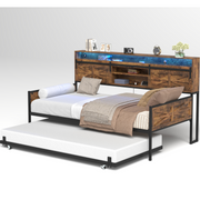 PAPROOS Twin Size Daybed with Trundle Included