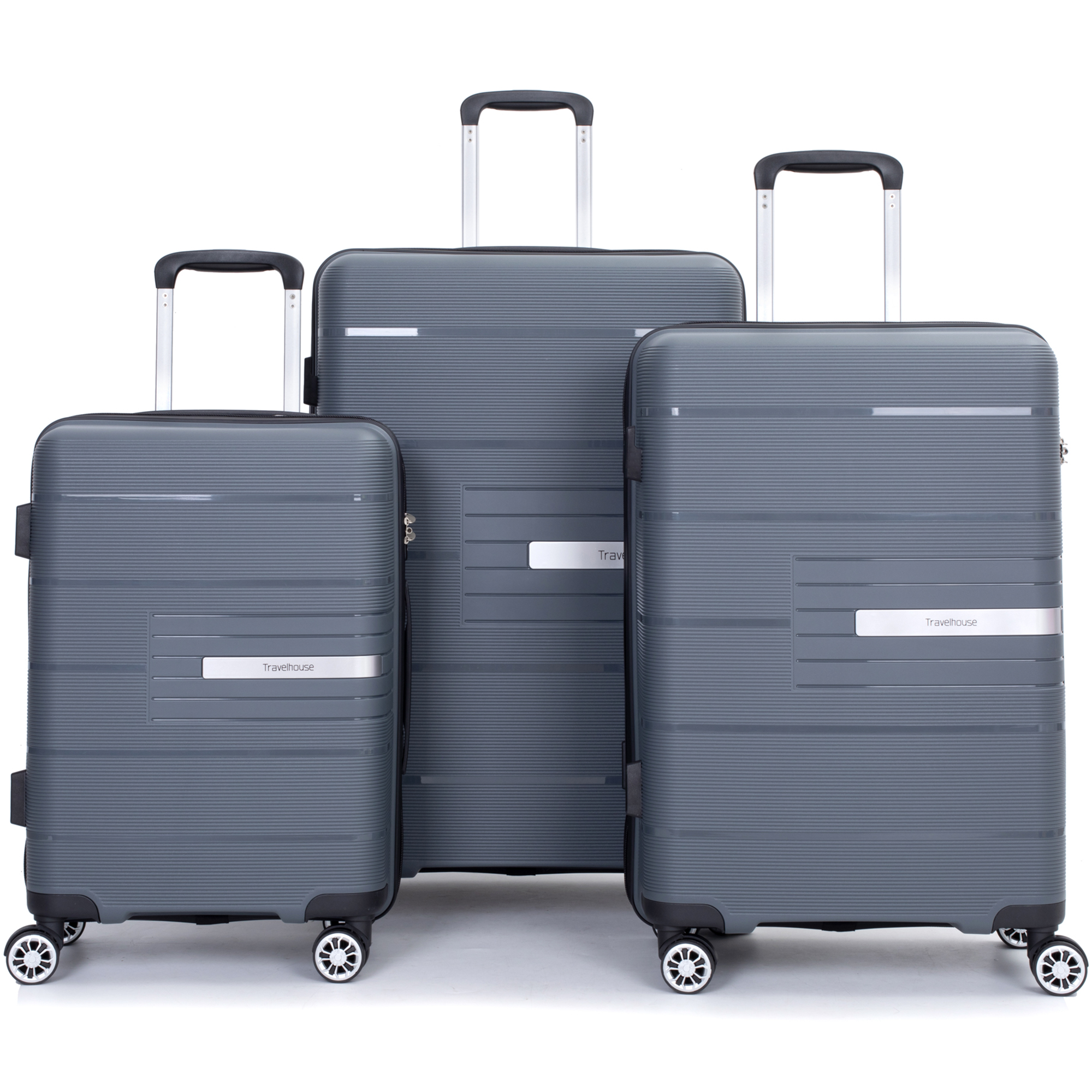 PAPROOS 3 Piece Luggage Set, 20" 24" 28" Hardside Luggage Set with Double Spinner Wheels and TSA Lockr