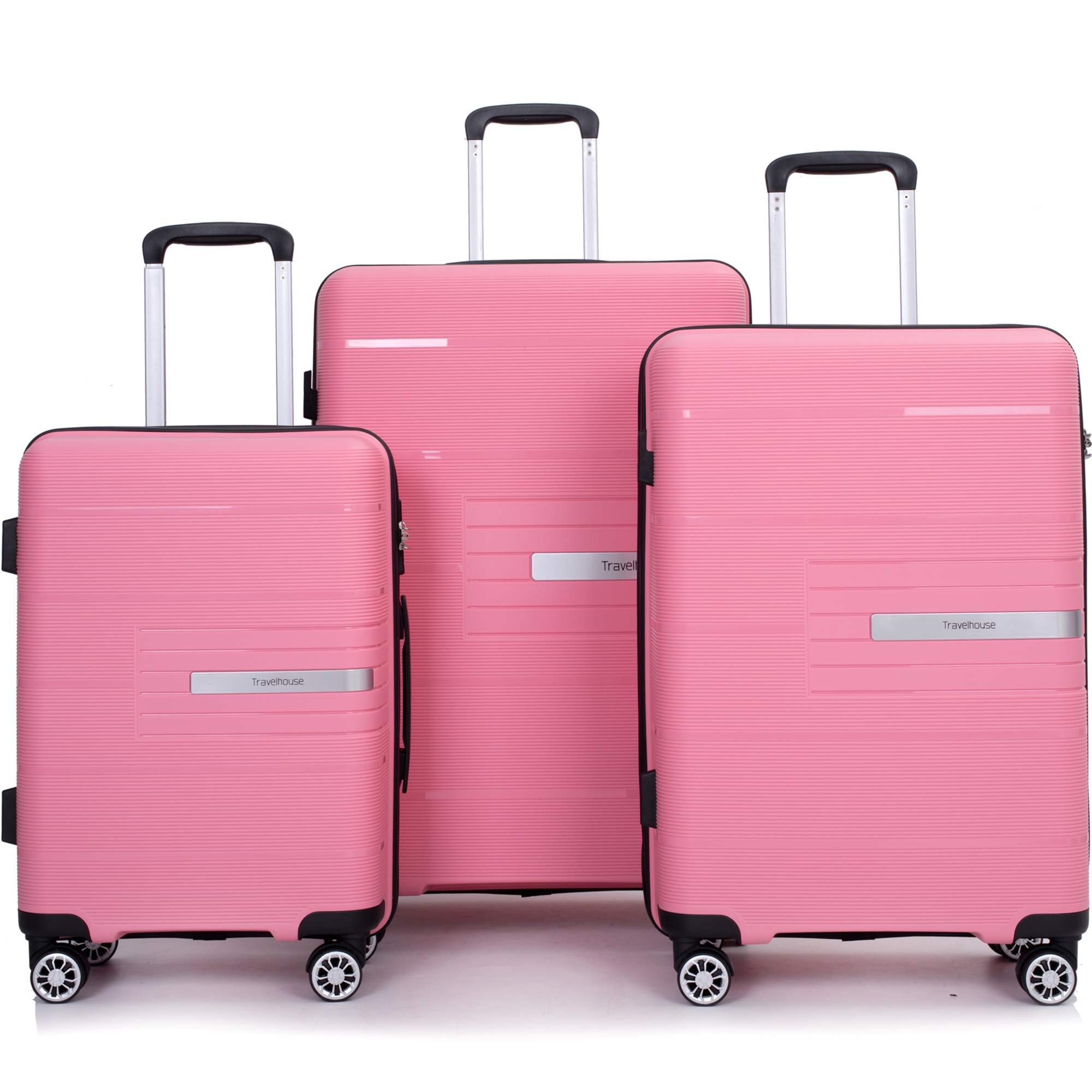 PAPROOS 3 Piece Luggage Set, 20" 24" 28" Hardside Luggage Set with Double Spinner Wheels and TSA Lockr