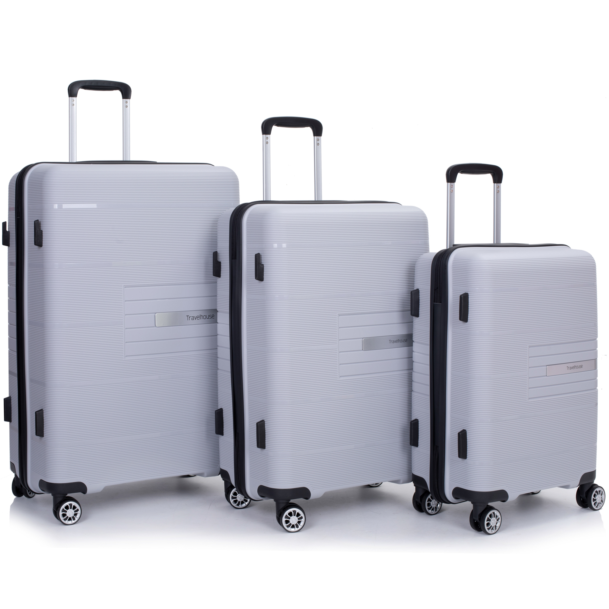 PAPROOS 3 Piece Luggage Set, 20" 24" 28" Hardside Luggage Set with Double Spinner Wheels and TSA Lockr