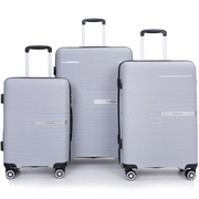 PAPROOS 3 Piece Luggage Set, 20" 24" 28" Hardside Luggage Set with Double Spinner Wheels and TSA Lockr