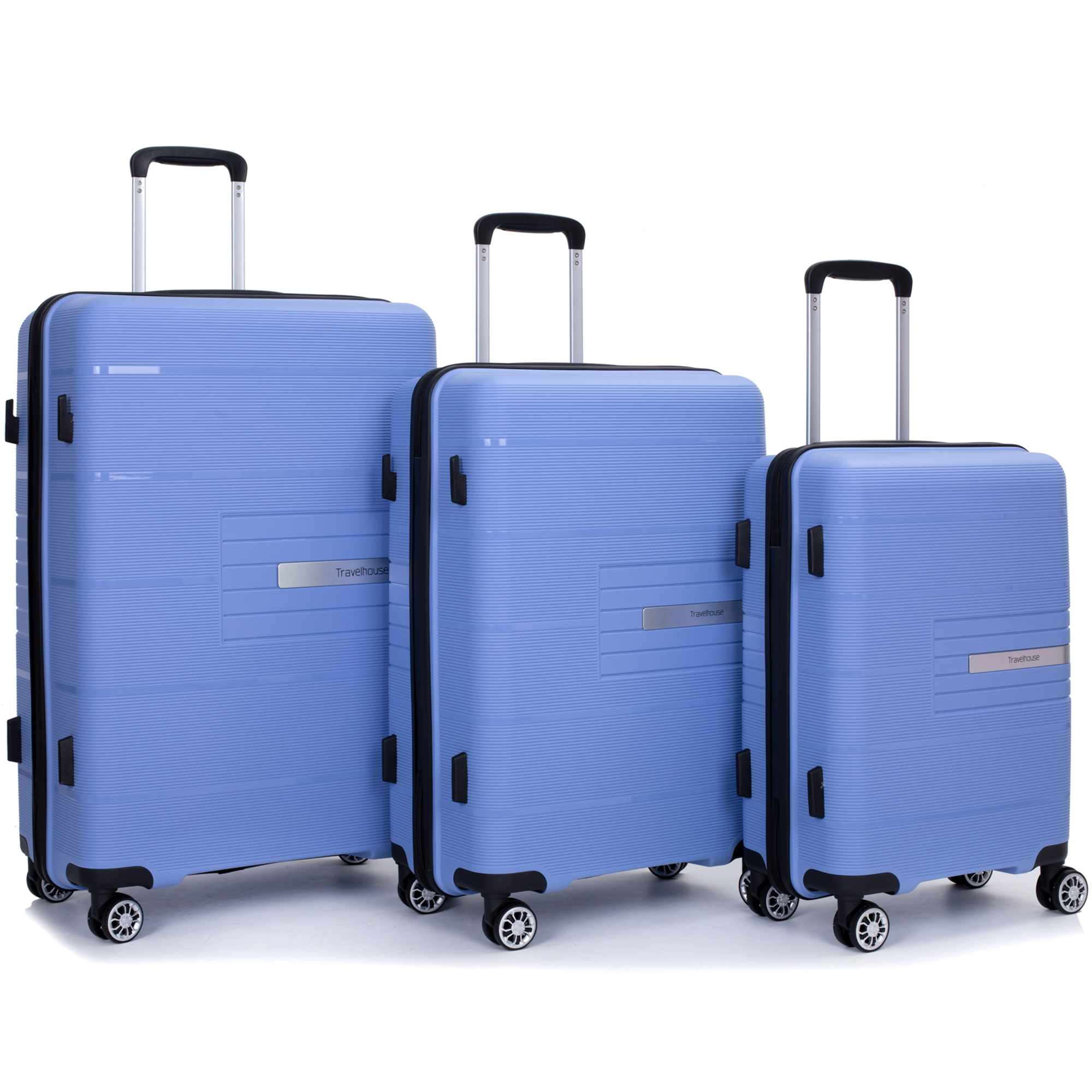 PAPROOS 3 Piece Luggage Set, 20" 24" 28" Hardside Luggage Set with Double Spinner Wheels and TSA Lockr