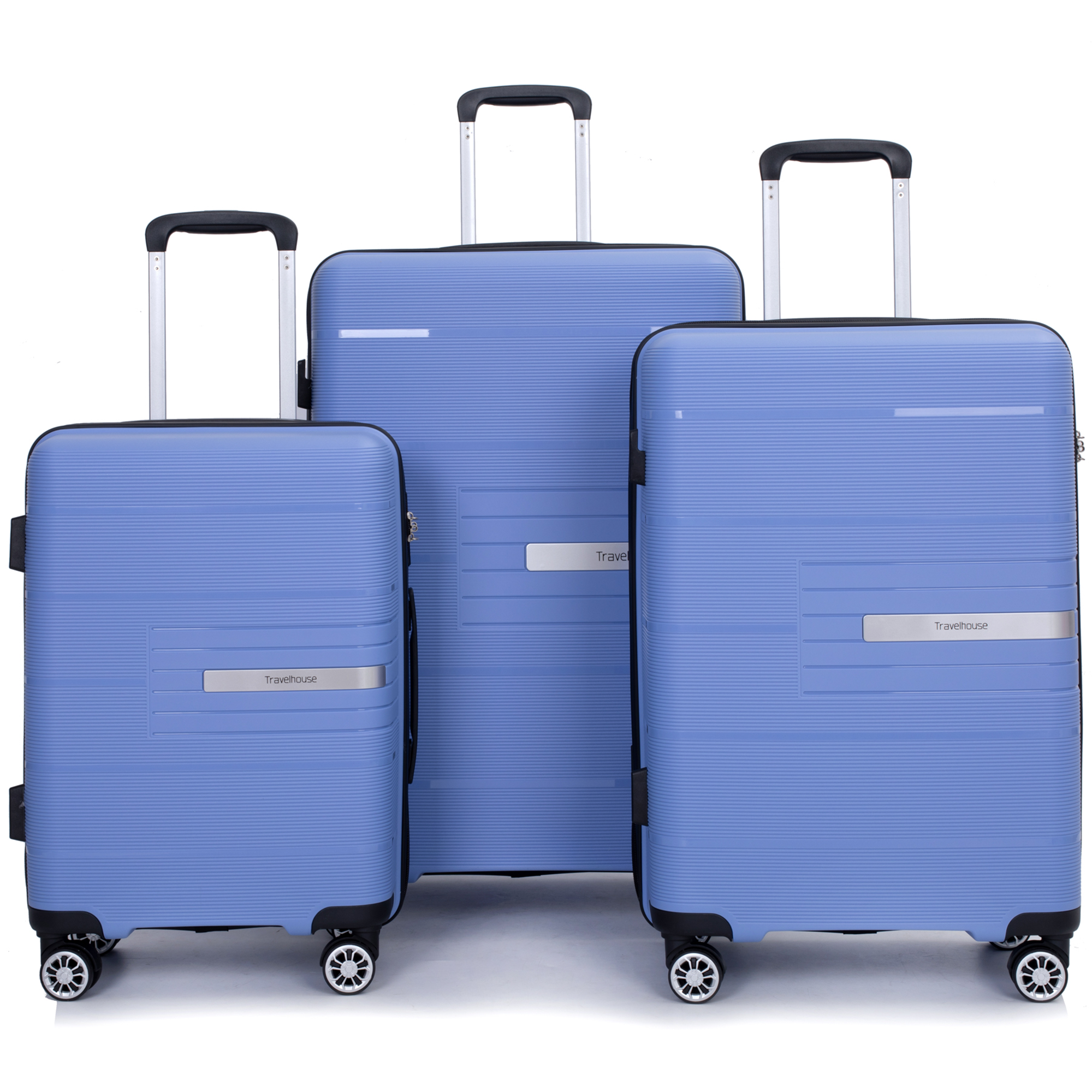 PAPROOS 3 Piece Luggage Set, 20" 24" 28" Hardside Luggage Set with Double Spinner Wheels and TSA Lockr