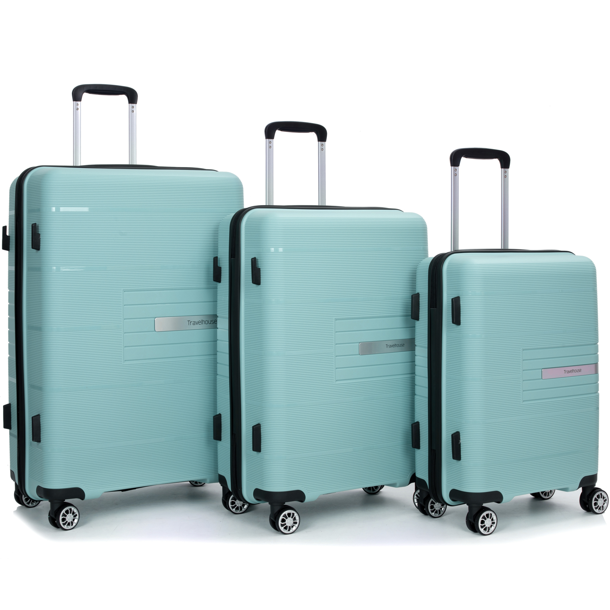 PAPROOS 3 Piece Luggage Set, 20" 24" 28" Hardside Luggage Set with Double Spinner Wheels and TSA Lockr