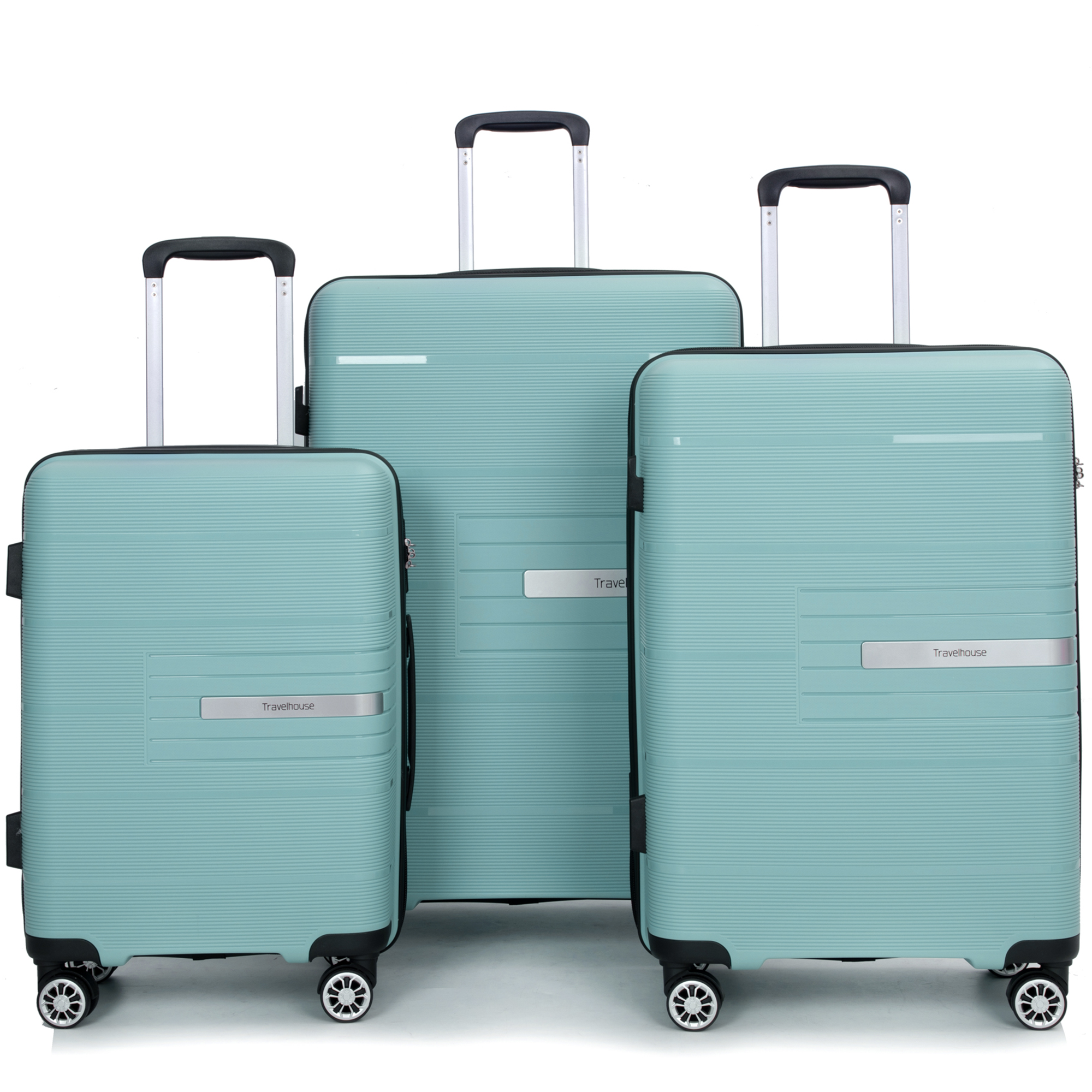 PAPROOS 3 Piece Luggage Set, 20" 24" 28" Hardside Luggage Set with Double Spinner Wheels and TSA Lockr
