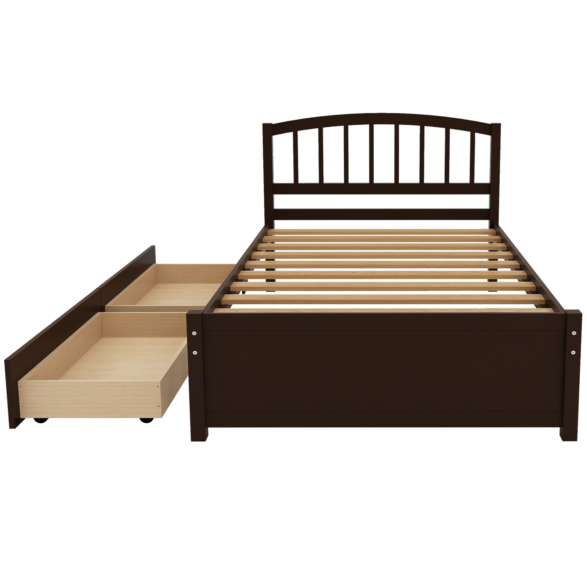 PAPROOS Wood Platform Bed with Storage