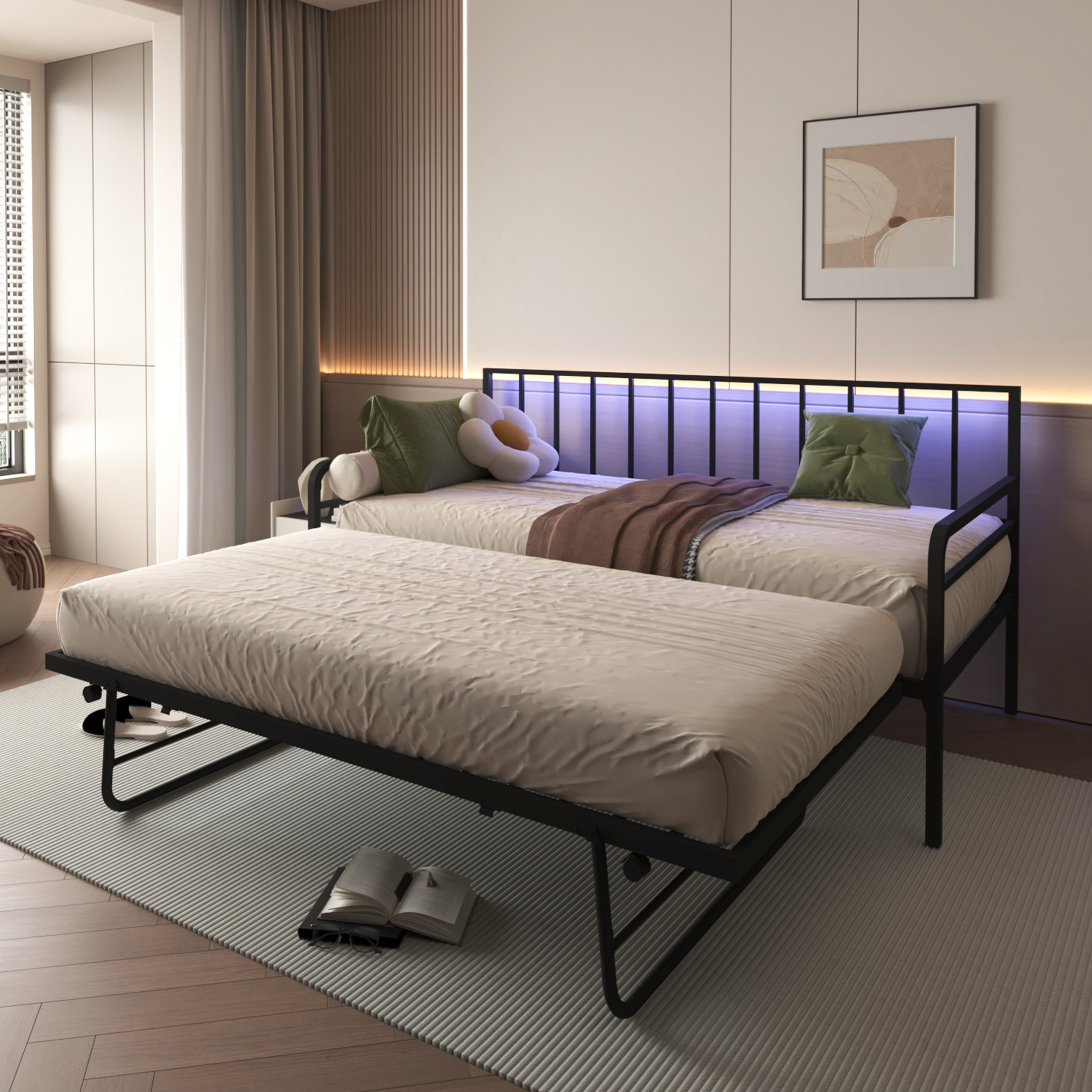 PAPROOS Daybed with Trundle Included