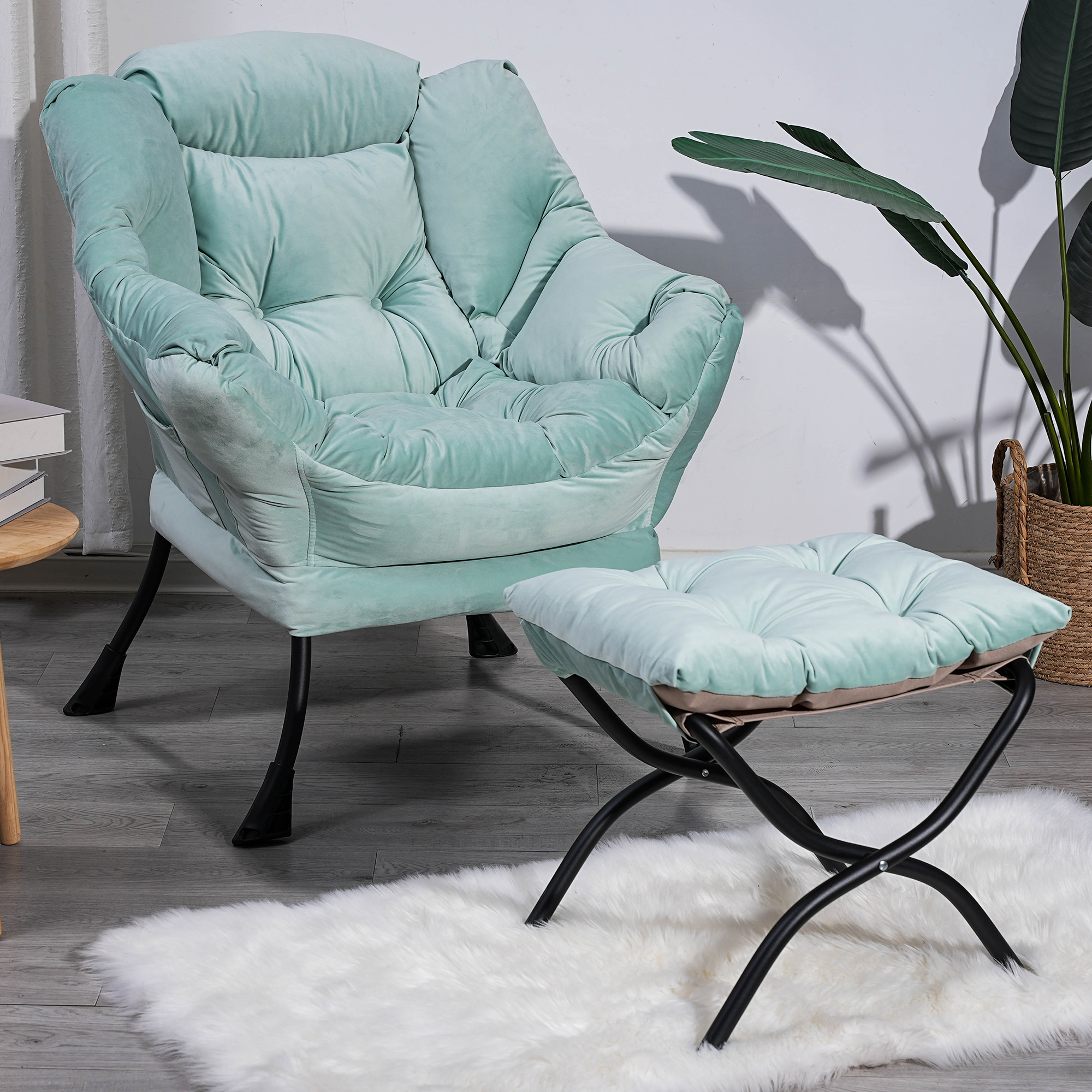 PAPROOS Reading Chair with Ottoman, LJC