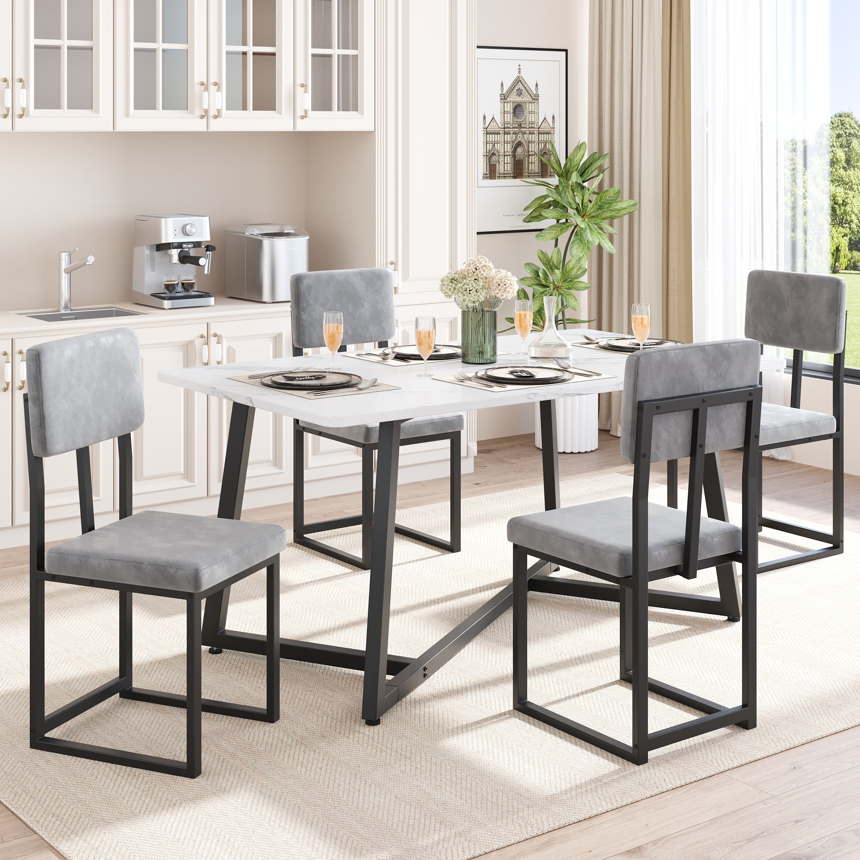 PAPROOS Dining Table Set for 4