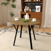 PAPROOS 31" Round Dining Table for 4, Kitchen Table, Dining Room Table with Thickened Wooden Tabletop and Metal Legs