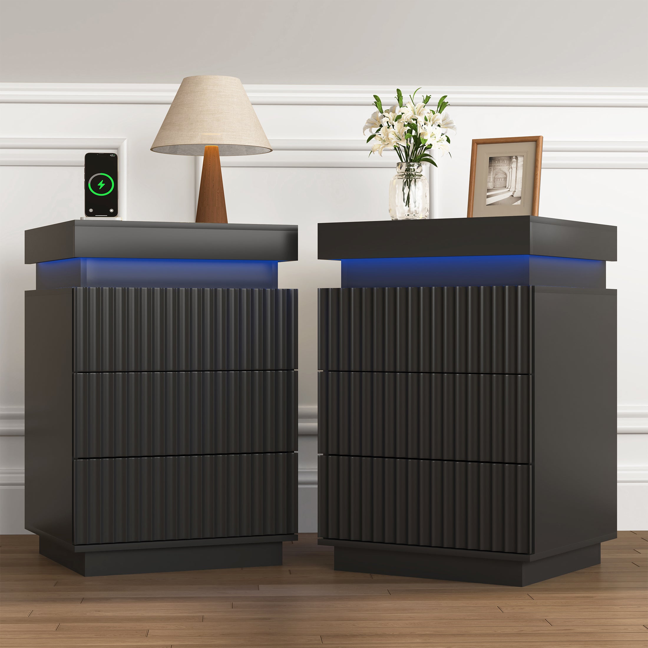 PAPROOS Nightstand Set of 2