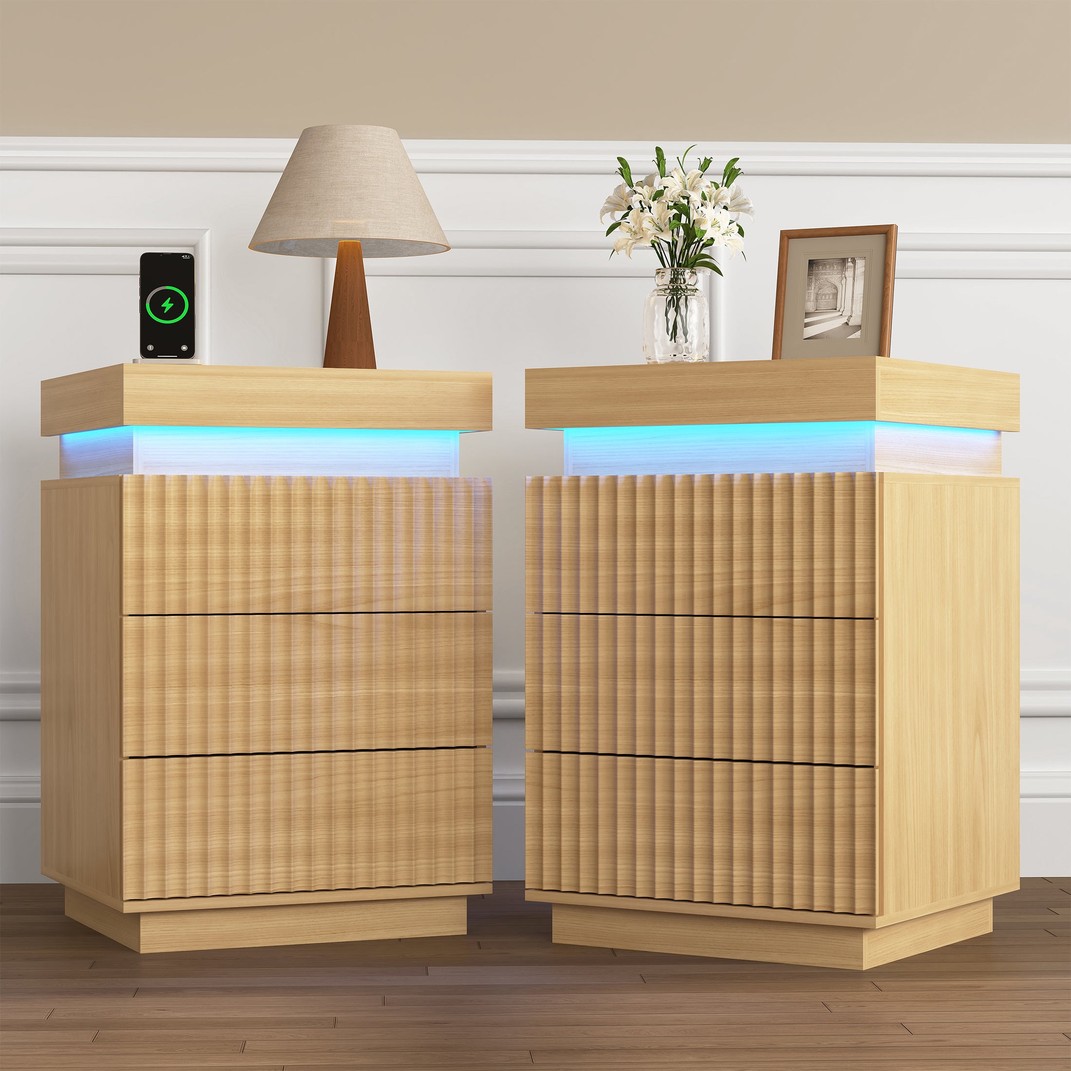 PAPROOS Nightstand Set of 2