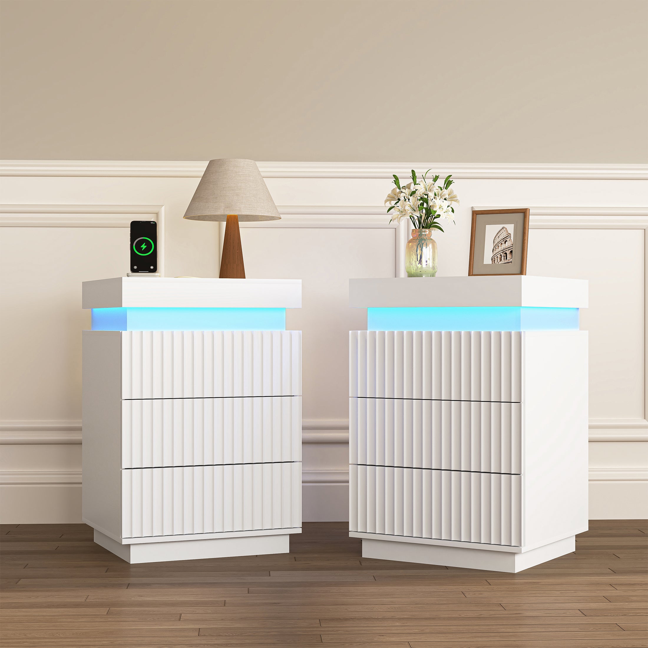 PAPROOS Nightstand Set of 2