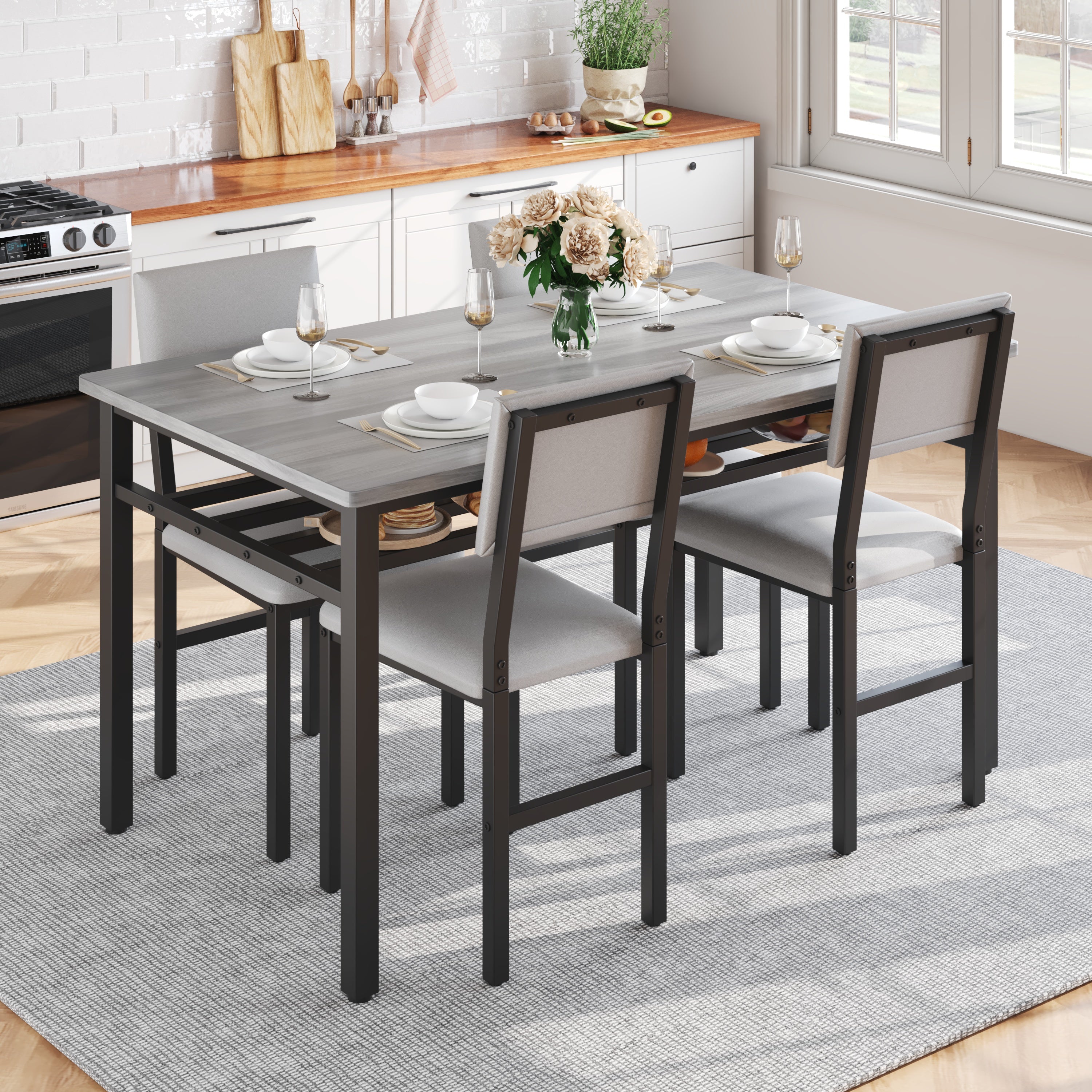 PAPROOS 5 Piece Dining Table Set