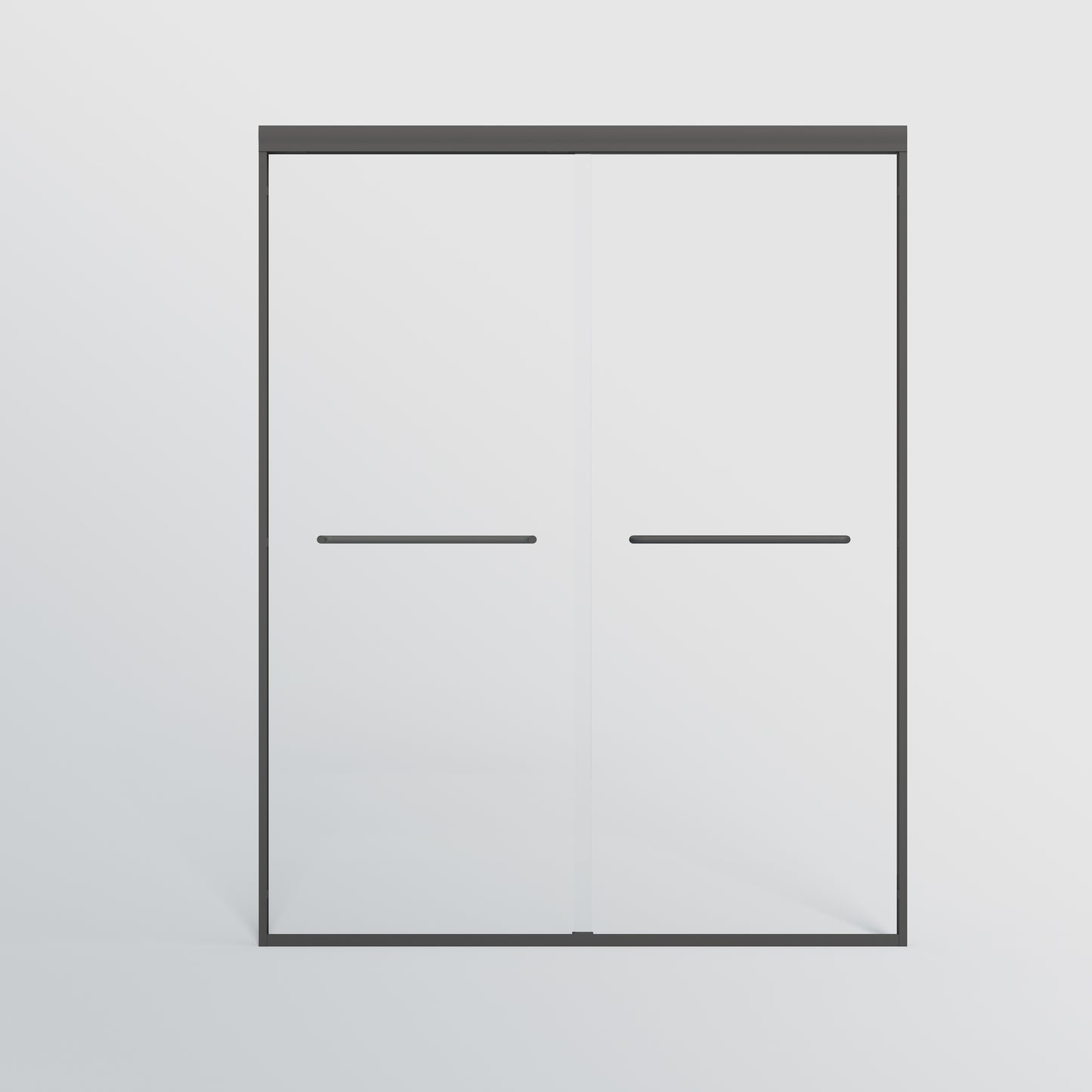 PAPROOS 50-60” W x 72” H Semi-Frameless Double Sliding Shower Door, Bypass Bathtub Shower, 1/4” (6mm) ANSI Tempered Glass with Anti-Leak Seal, Tub Shower Doors for Walk-in Shower, Matte Black Finish