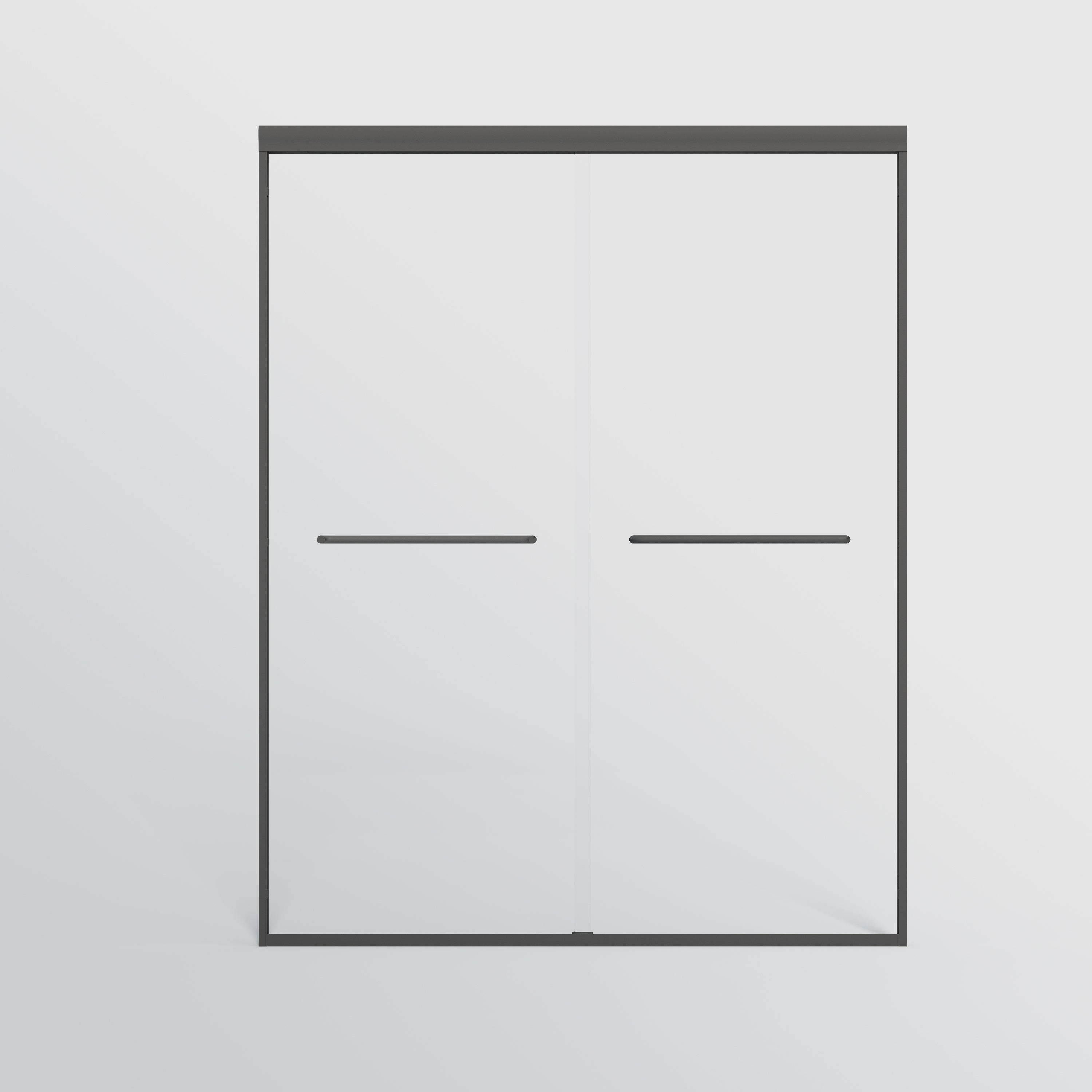 PAPROOS 50-60” W x 72” H Semi-Frameless Double Sliding Shower Door, Bypass Bathtub Shower, 1/4” (6mm) ANSI Tempered Glass with Anti-Leak Seal, Tub Shower Doors for Walk-in Shower, Matte Black Finish