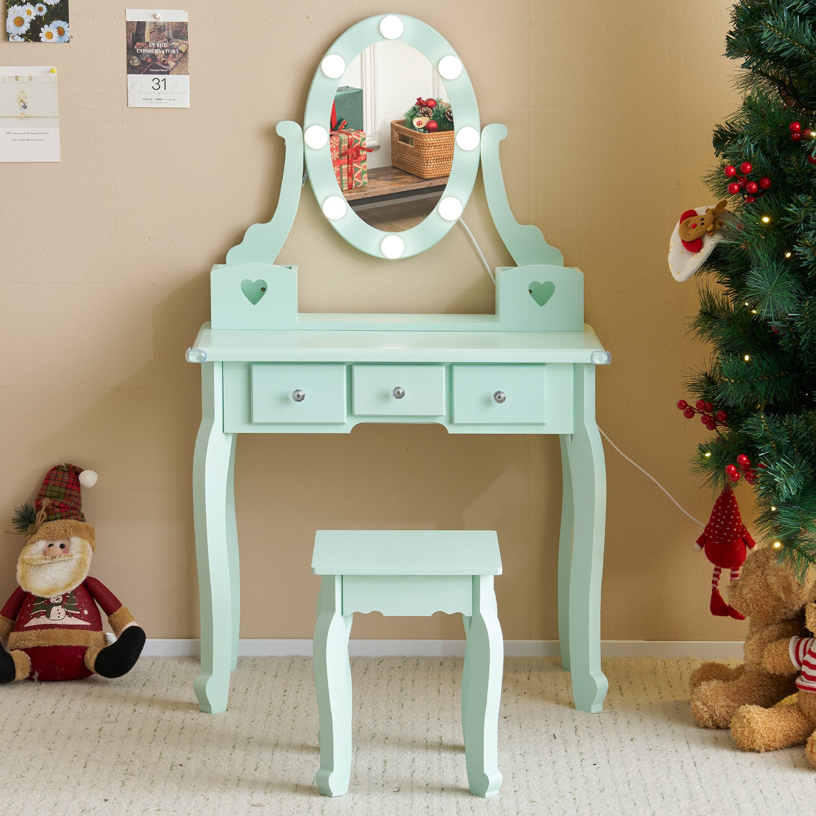 PAPROOS Kids Vanity Set with Mirror