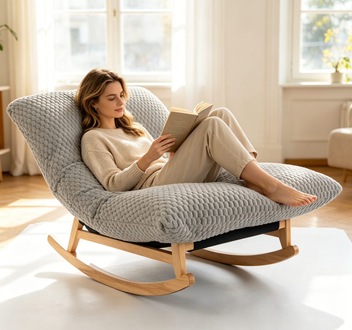 PAPROOS Oversized Rocking Chair for Adults