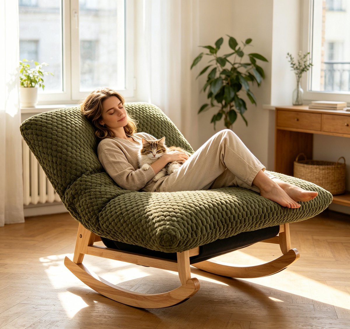PAPROOS Oversized Rocking Chair for Adults