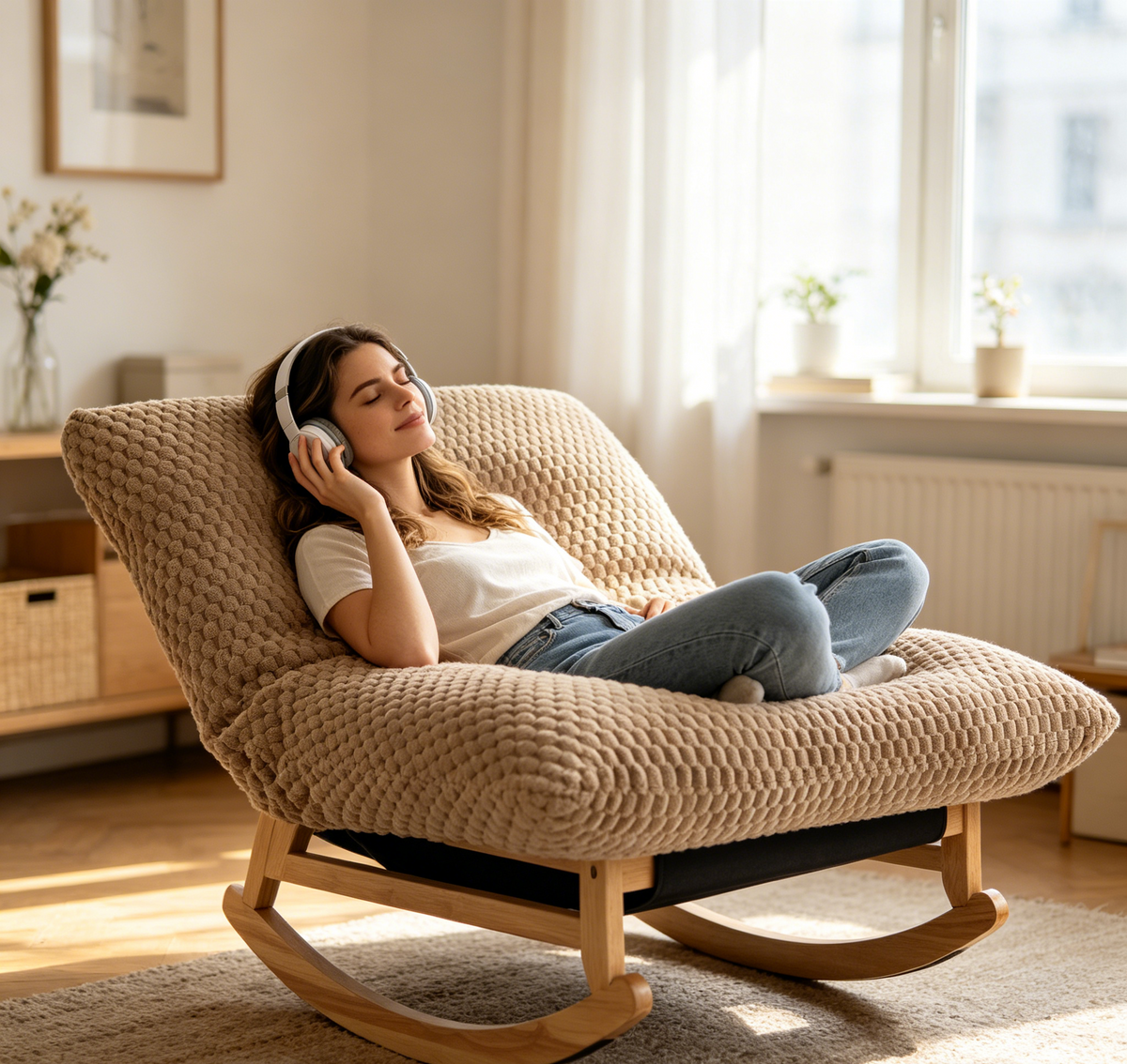 PAPROOS Oversized Rocking Chair for Adults