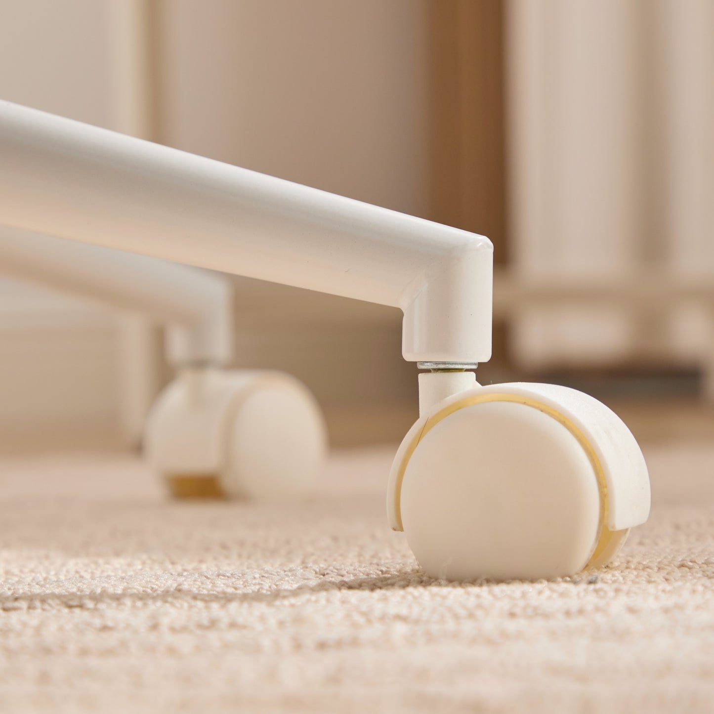 PAPROOS Vanity Chair with Back, 26.4" Wide Armless Home Office Chair with Artificial Rabbit Hair, Metal Base, Adjustable Swivel Ergonomic Desk Chair with Wheels, Computer Task Seating, Cream