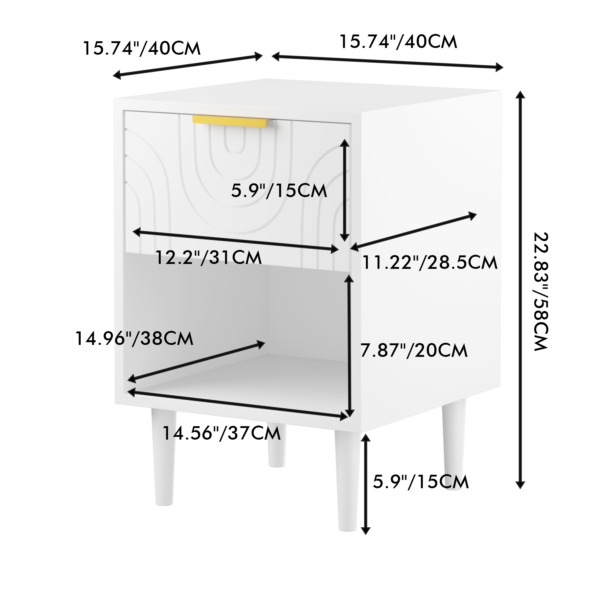 PAPROOS White Nightstand