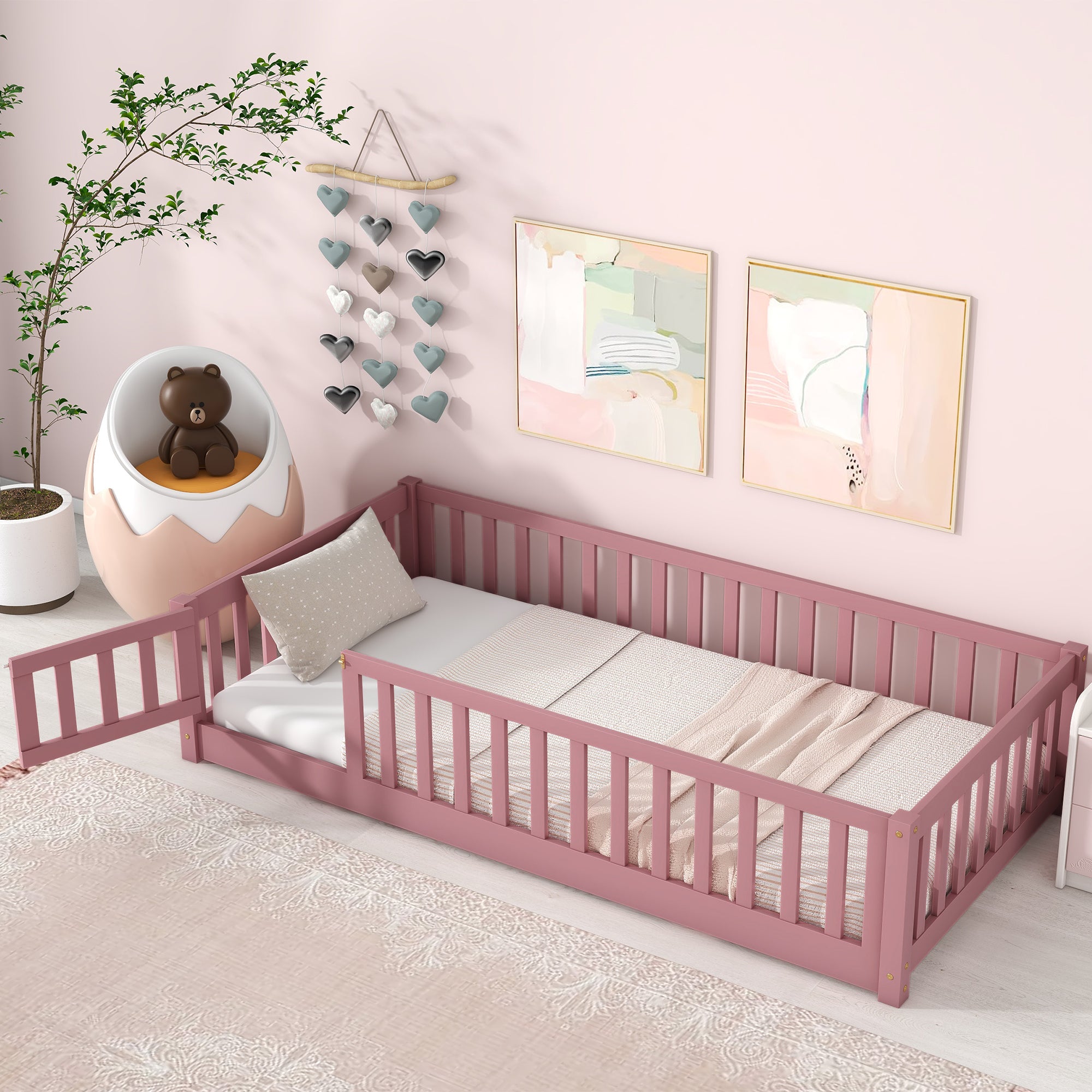 PAPROOS Wood Montessor Floor Bed