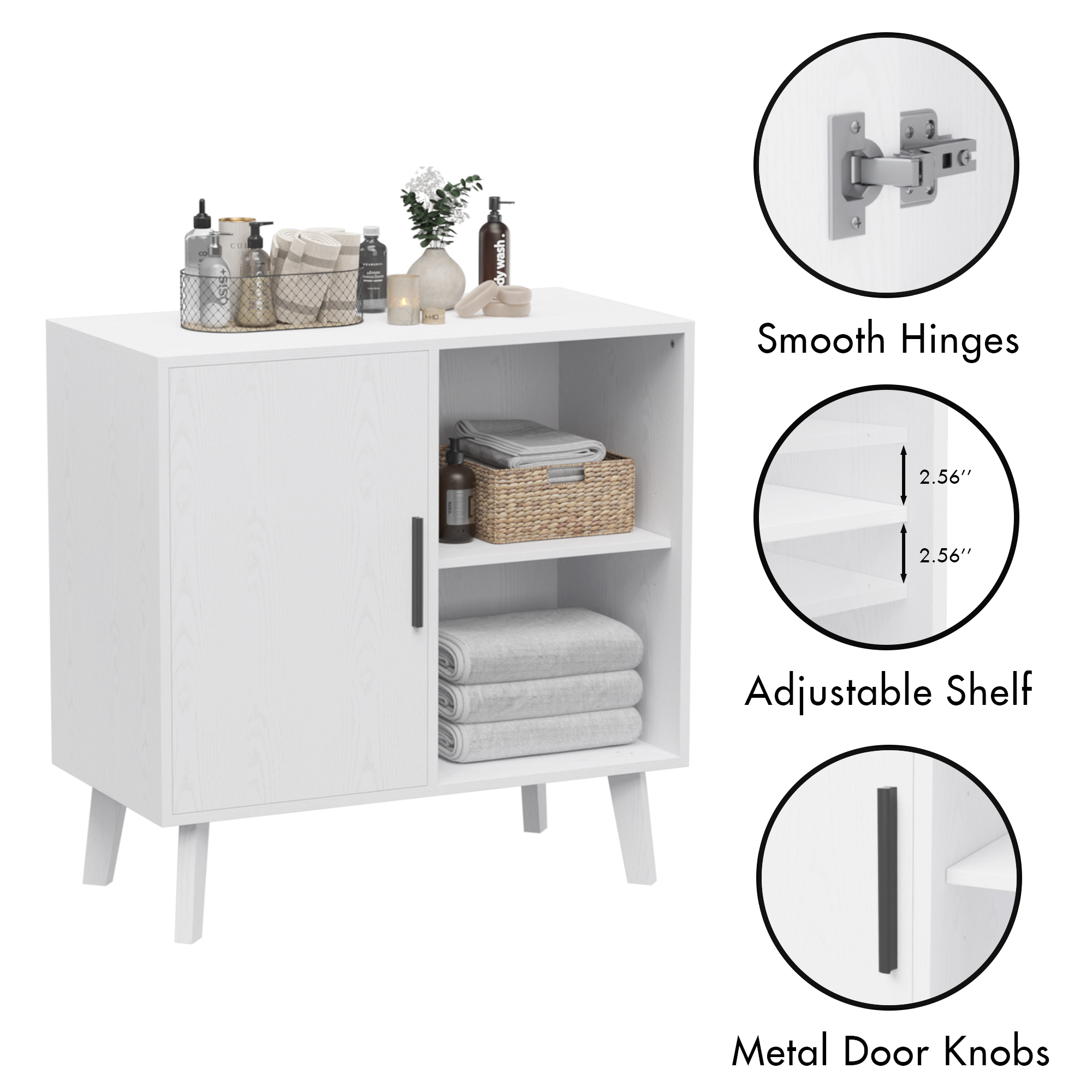 PAPROOS White Buffet Cabinet