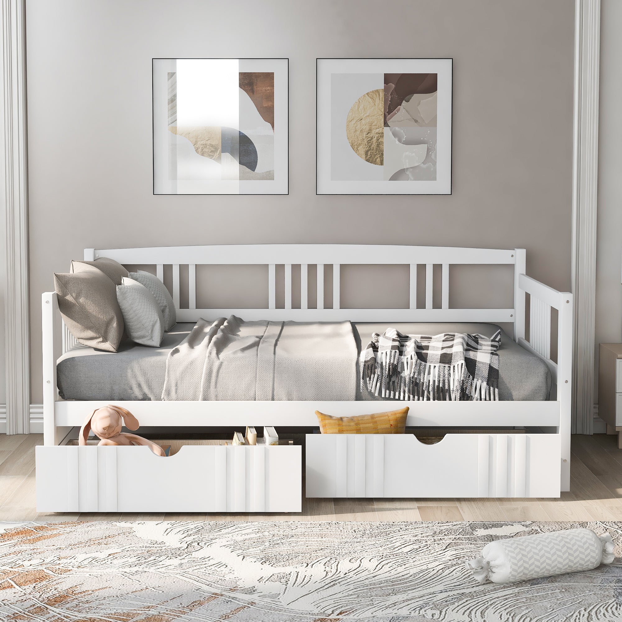 PAPROOS Full Bed with Trundle Included