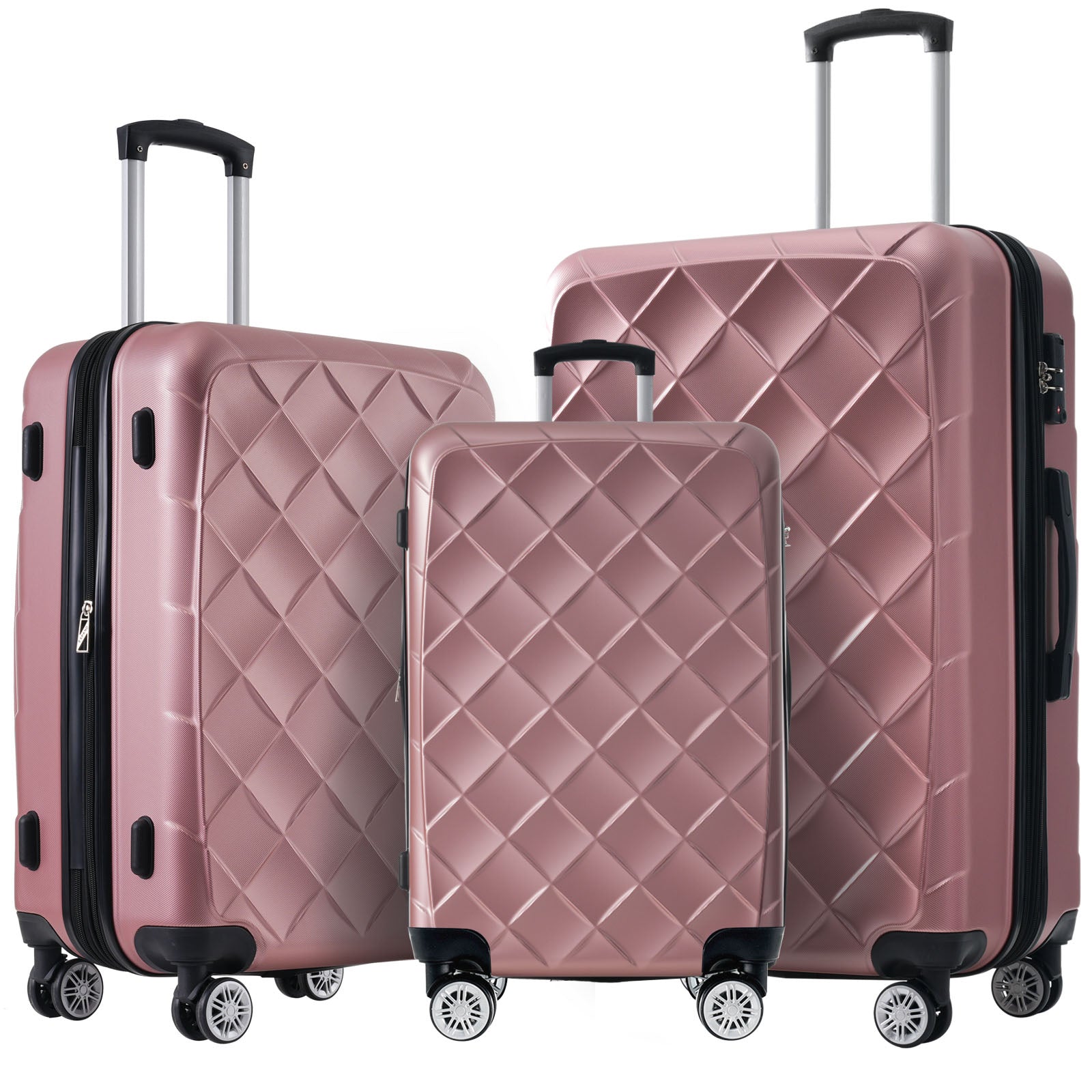 PAPROOS Carry on Luggage Set, 3 Piece 20" 24" 28" Hardshell Suitcase Set
