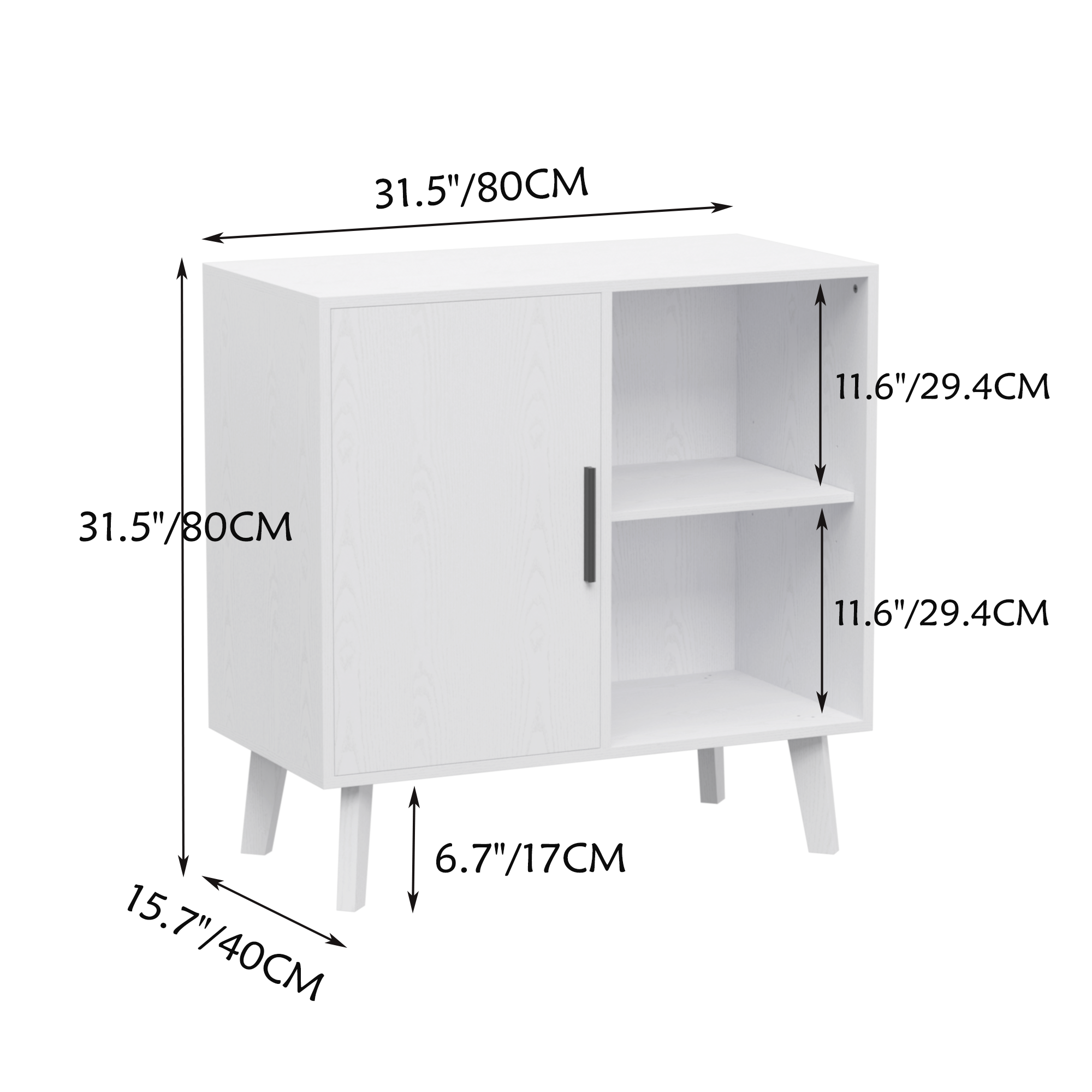 PAPROOS White Buffet Cabinet