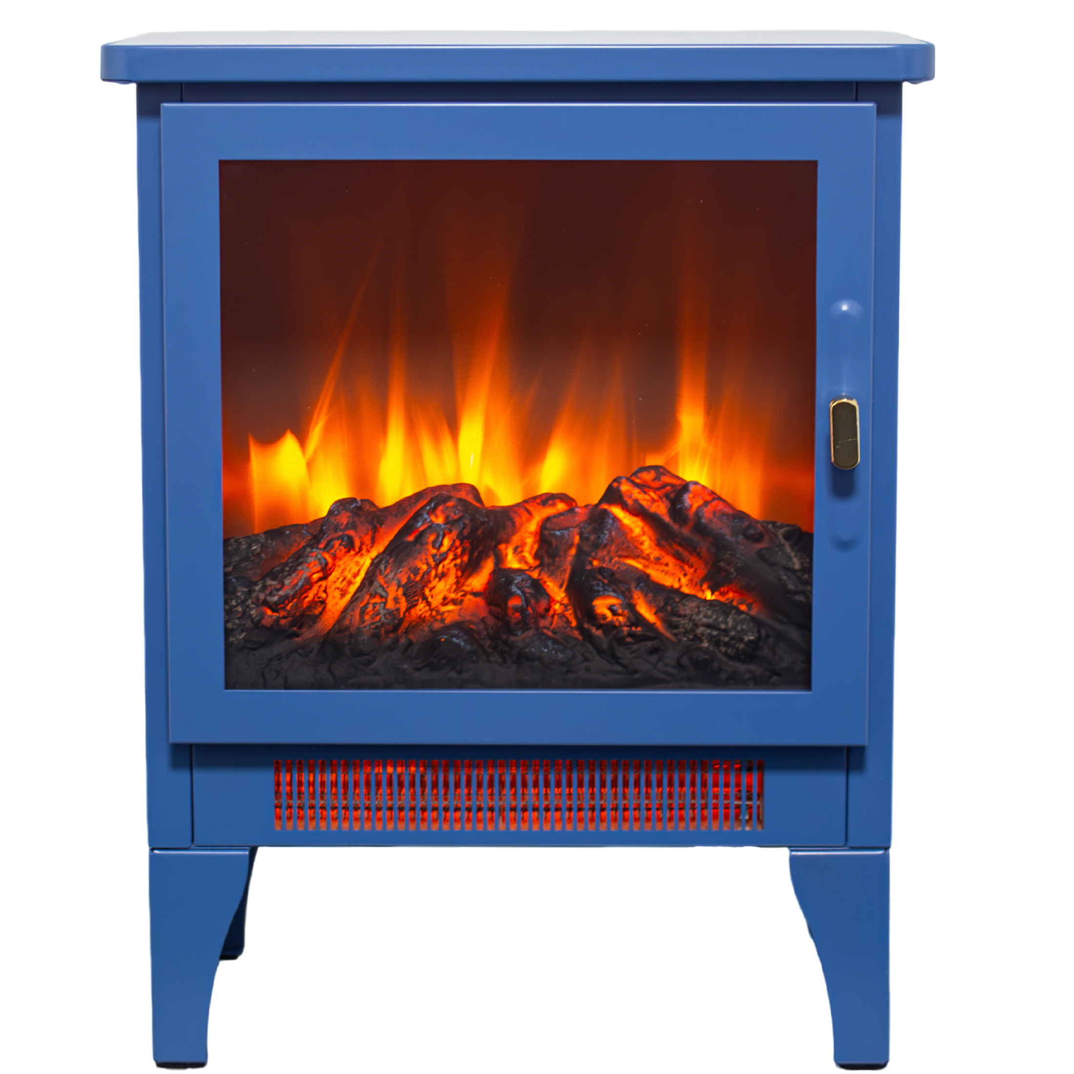 Electric Fireplace Stove Heater, PAPROOS 17" Freestanding Fireplace Stove, 3D Realistic Flame Effect, Fireplace Heater for Home Bedroom,Overheat Protection, CAS Certified, 1400W/700W, Black