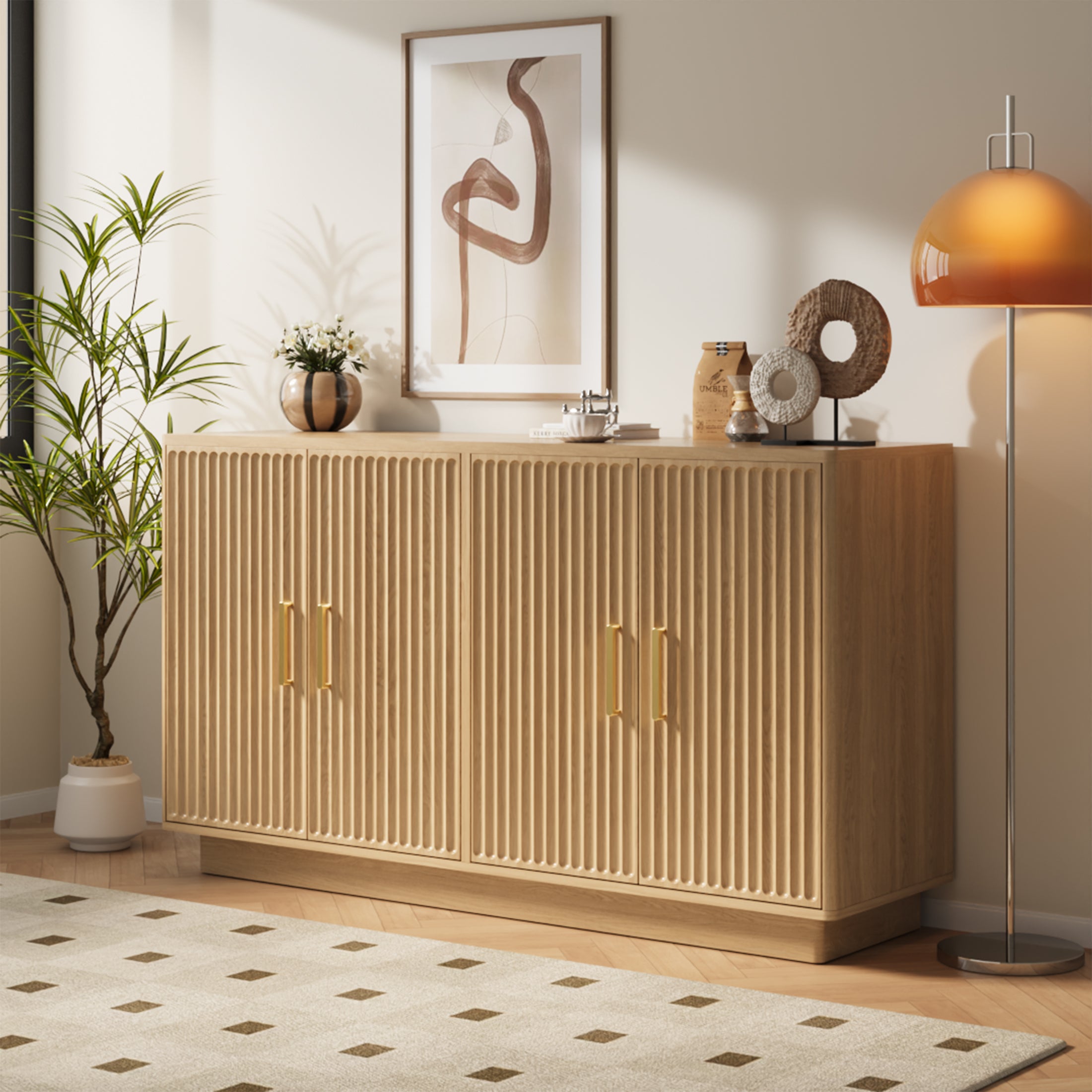 Tufted Sideboard Buffet Cabinet