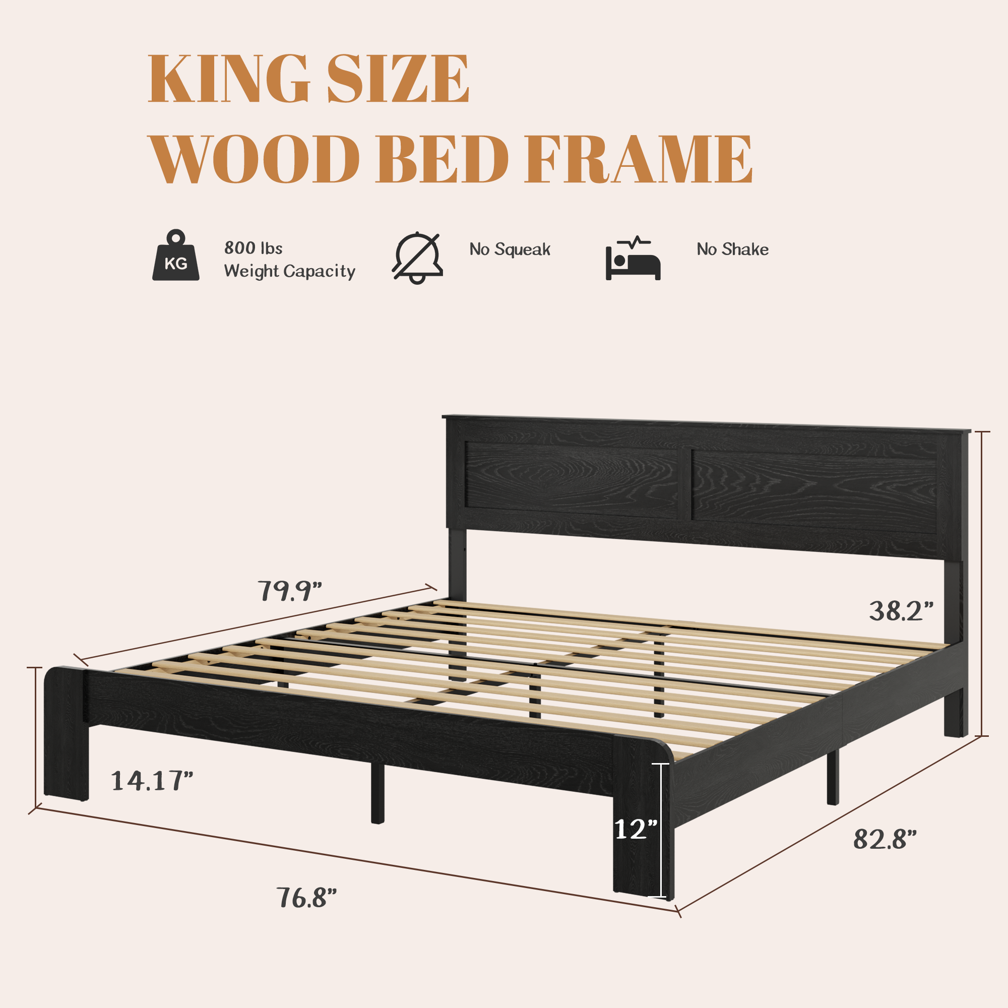 PAPROOS Full Size Bed Frame