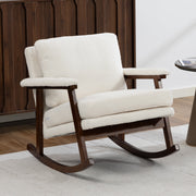 Paproos Rocking Chair, Paproos Velvet Upholstered Rocker Chair, Glider Rocker Accent Chair with Cushion, Rocking Chair for Nursery, Armchair Reading Chair for Living Room Bedroom