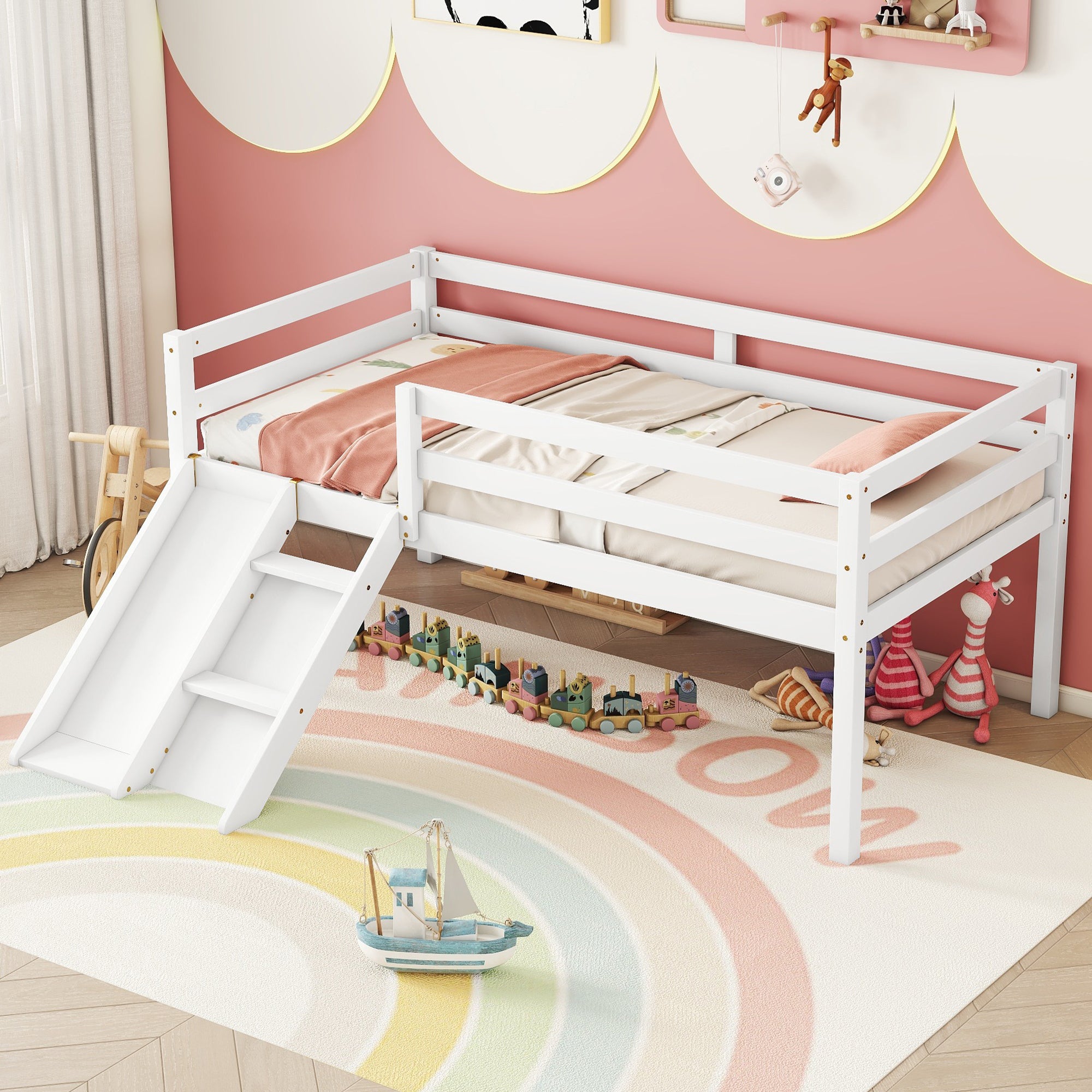 PAPROOS Loft Bed with Slide