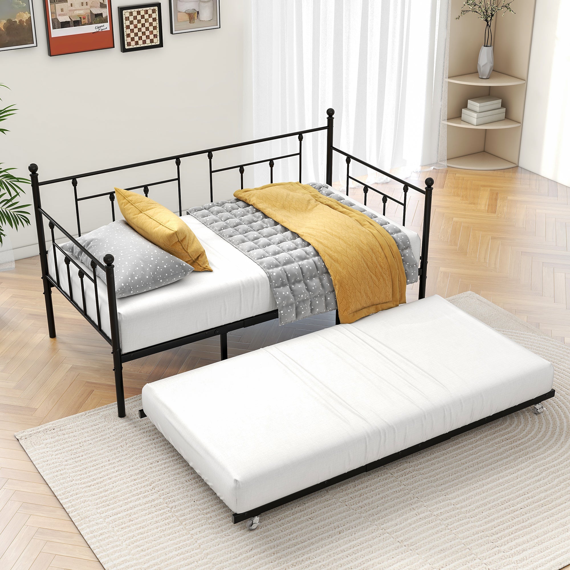 PAPROOS Daybed with Trundle Included