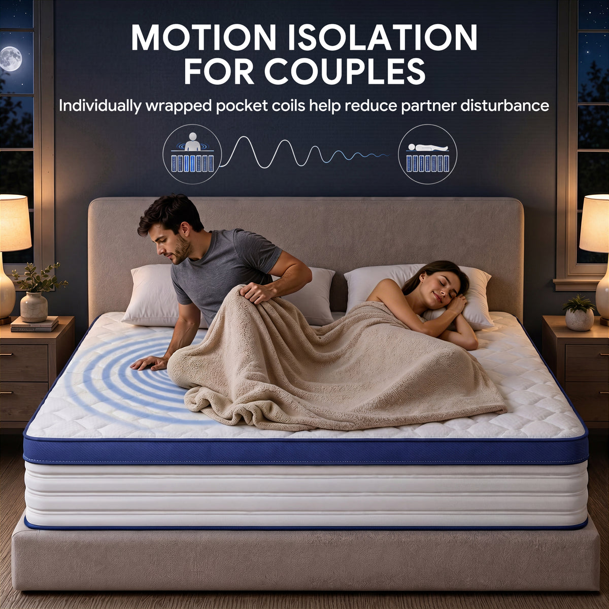 Paproos King Mattress, 12-inch Hybrid Mattress